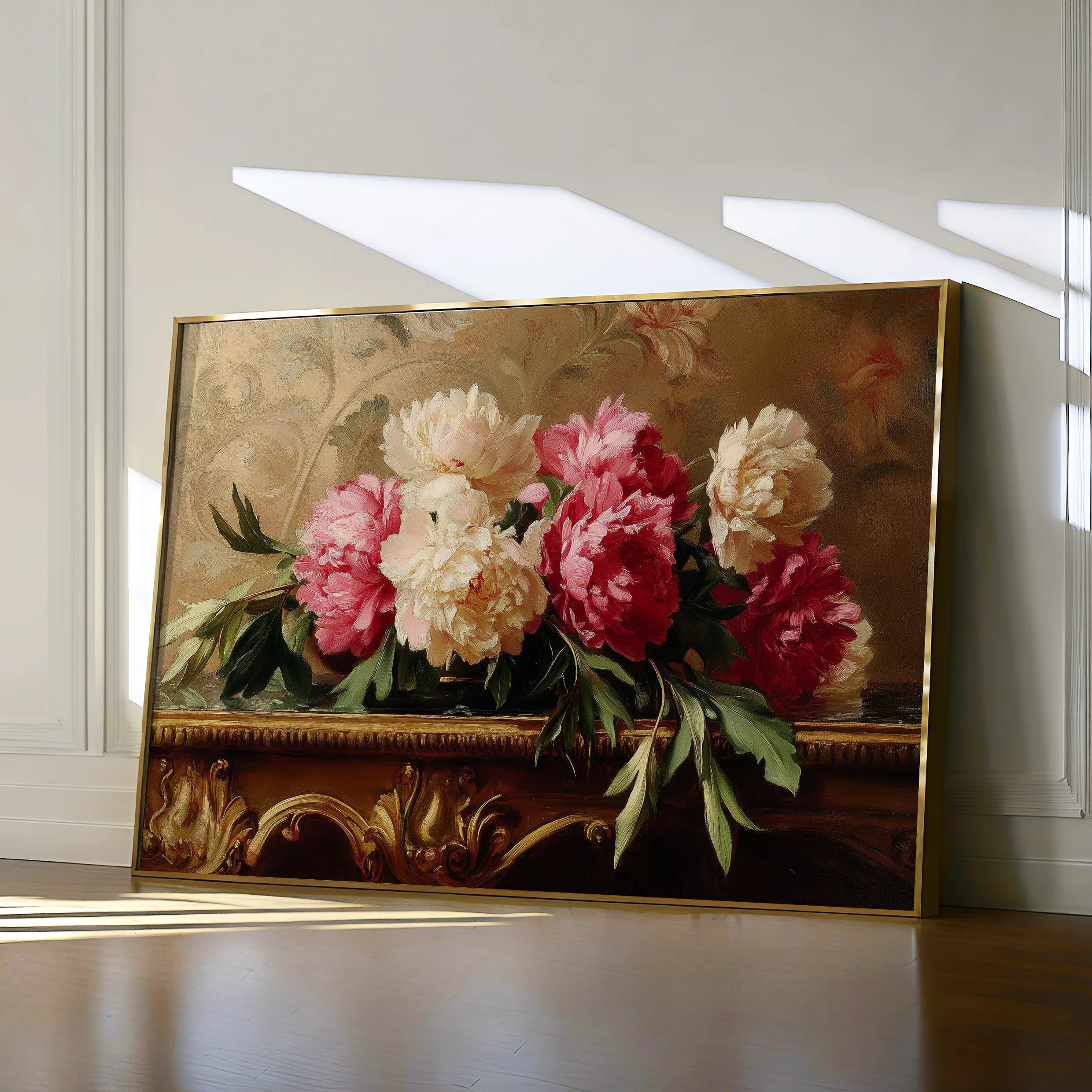 Floral 1152 Canvas Art 18" x 24" / 45 x 60 cm / Black