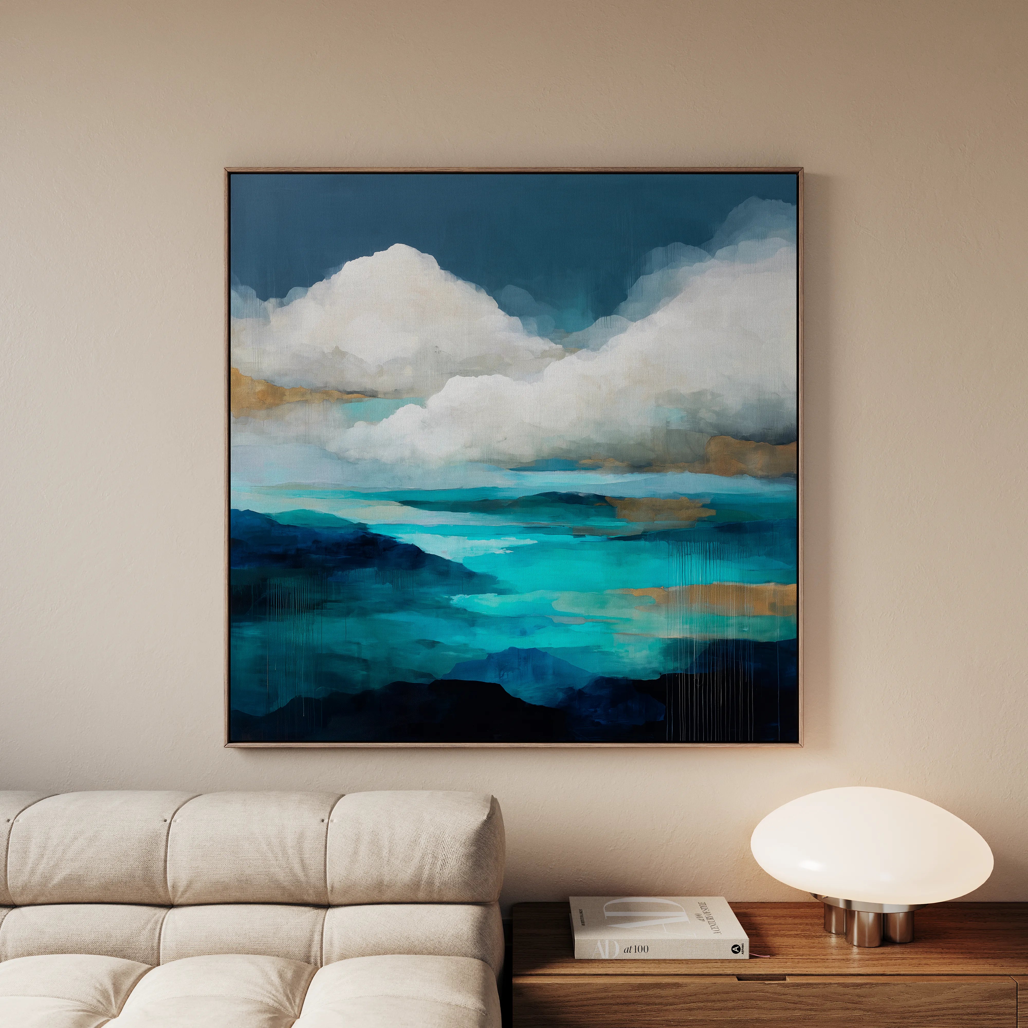Abstract 1153 Canvas Art 16" x 16" / 40 x 40 cm / Black