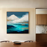 Abstract 1153 Canvas Art 16" x 16" / 40 x 40 cm / Black