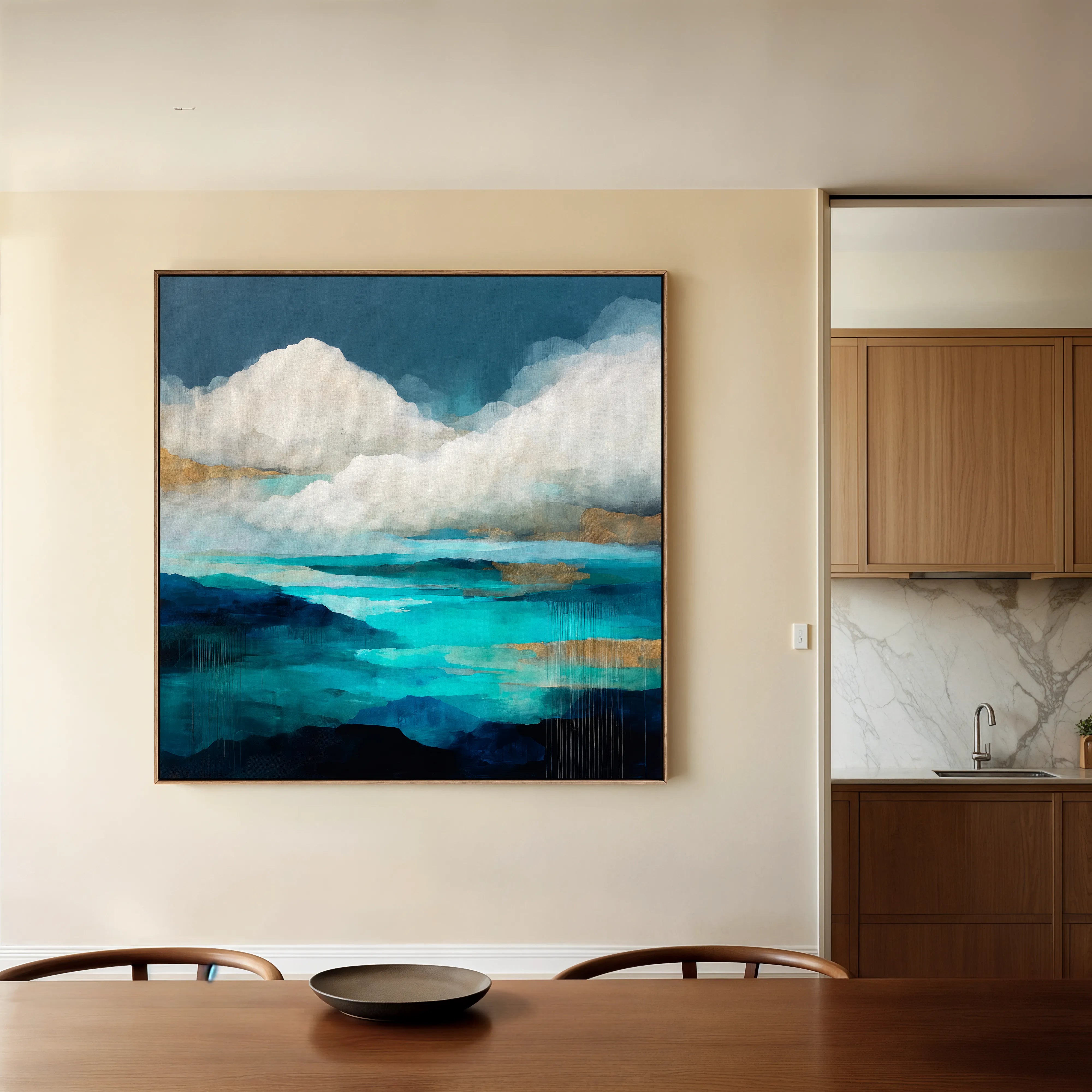 Abstract 1153 Canvas Art 16" x 16" / 40 x 40 cm / Black