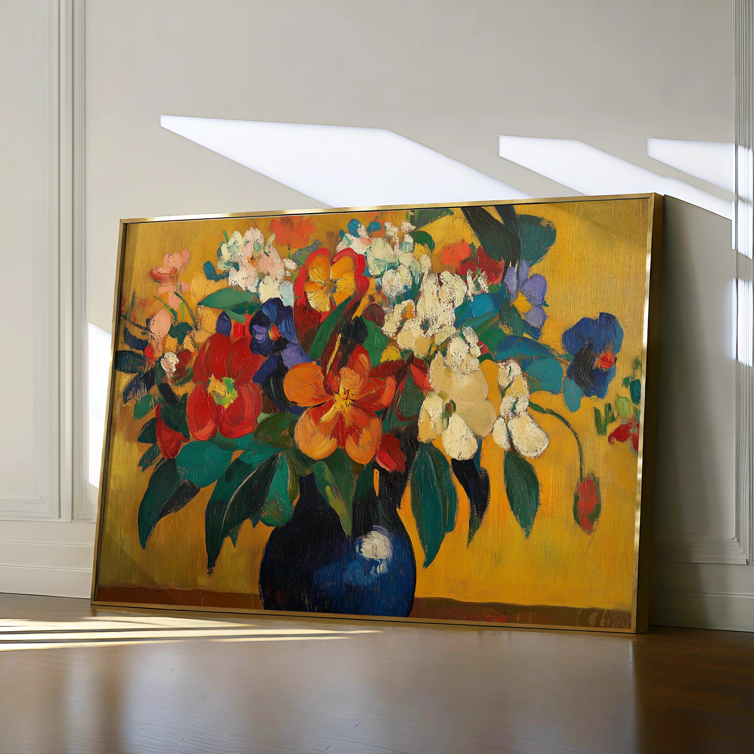 Floral 1153 Canvas Art 18" x 24" / 45 x 60 cm / Black