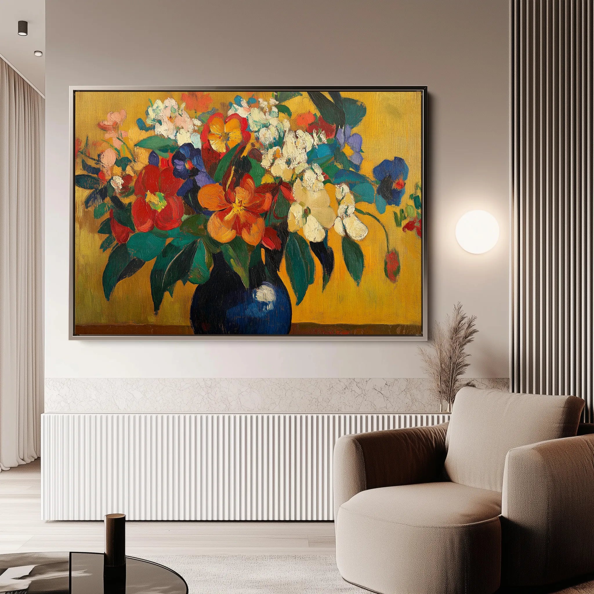 Floral 1153 Canvas Art 18" x 24" / 45 x 60 cm / Black