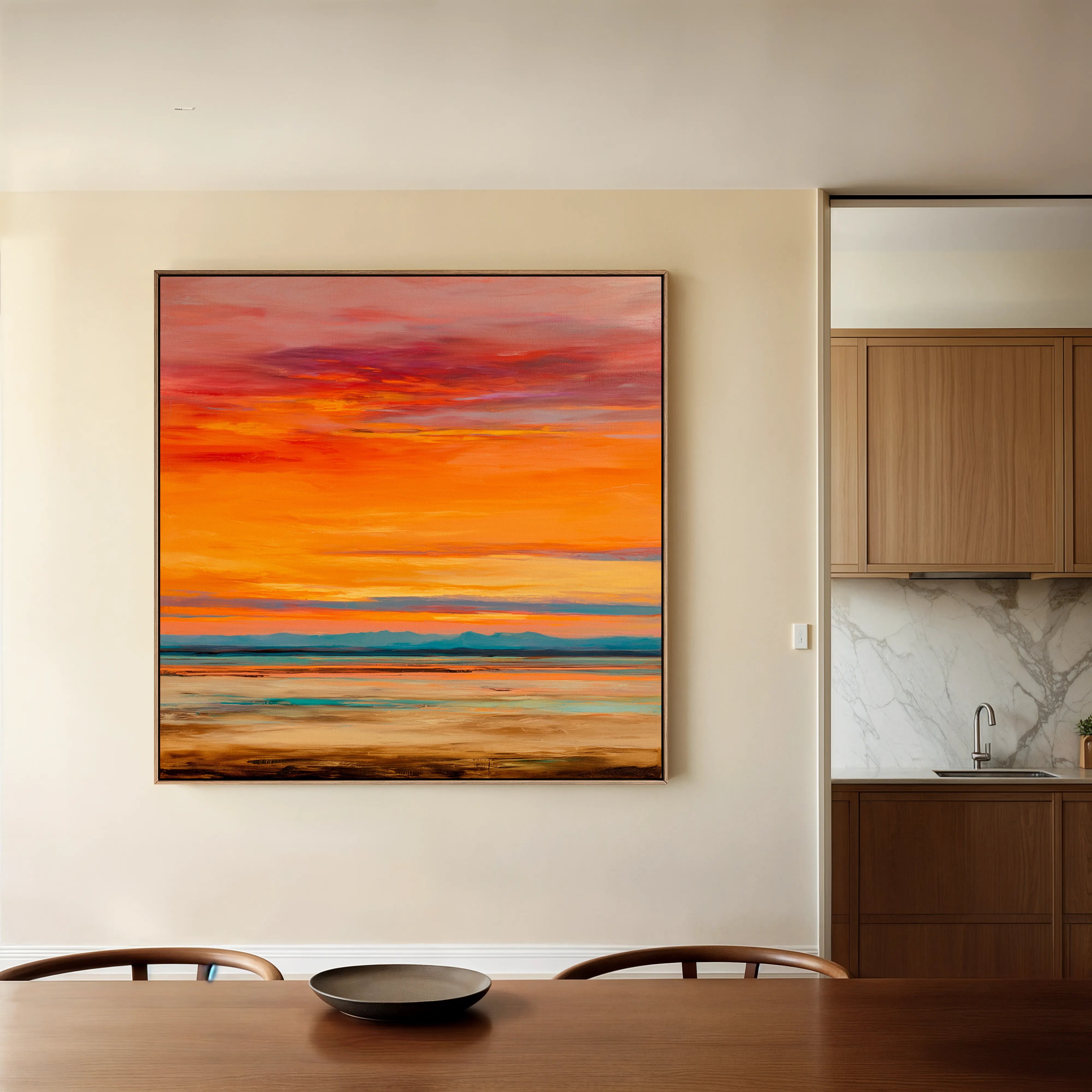 Abstract 1154 Canvas Art 16" x 16" / 40 x 40 cm / Black