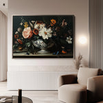 Floral 1155 Canvas Art 18" x 24" / 45 x 60 cm / Black