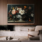 Floral 1155 Canvas Art 18" x 24" / 45 x 60 cm / Black