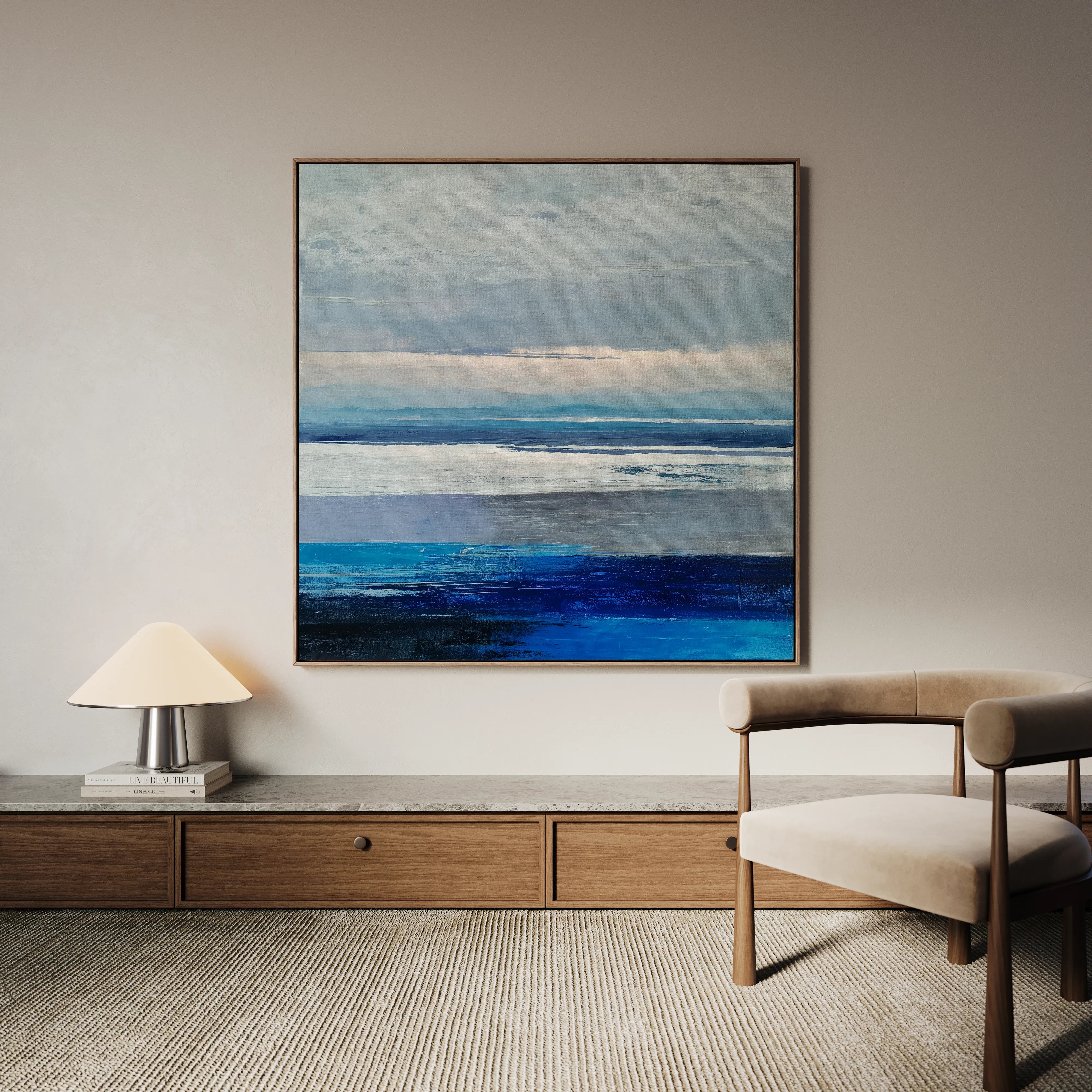 Abstract 1156 Canvas Art 16" x 16" / 40 x 40 cm / Black