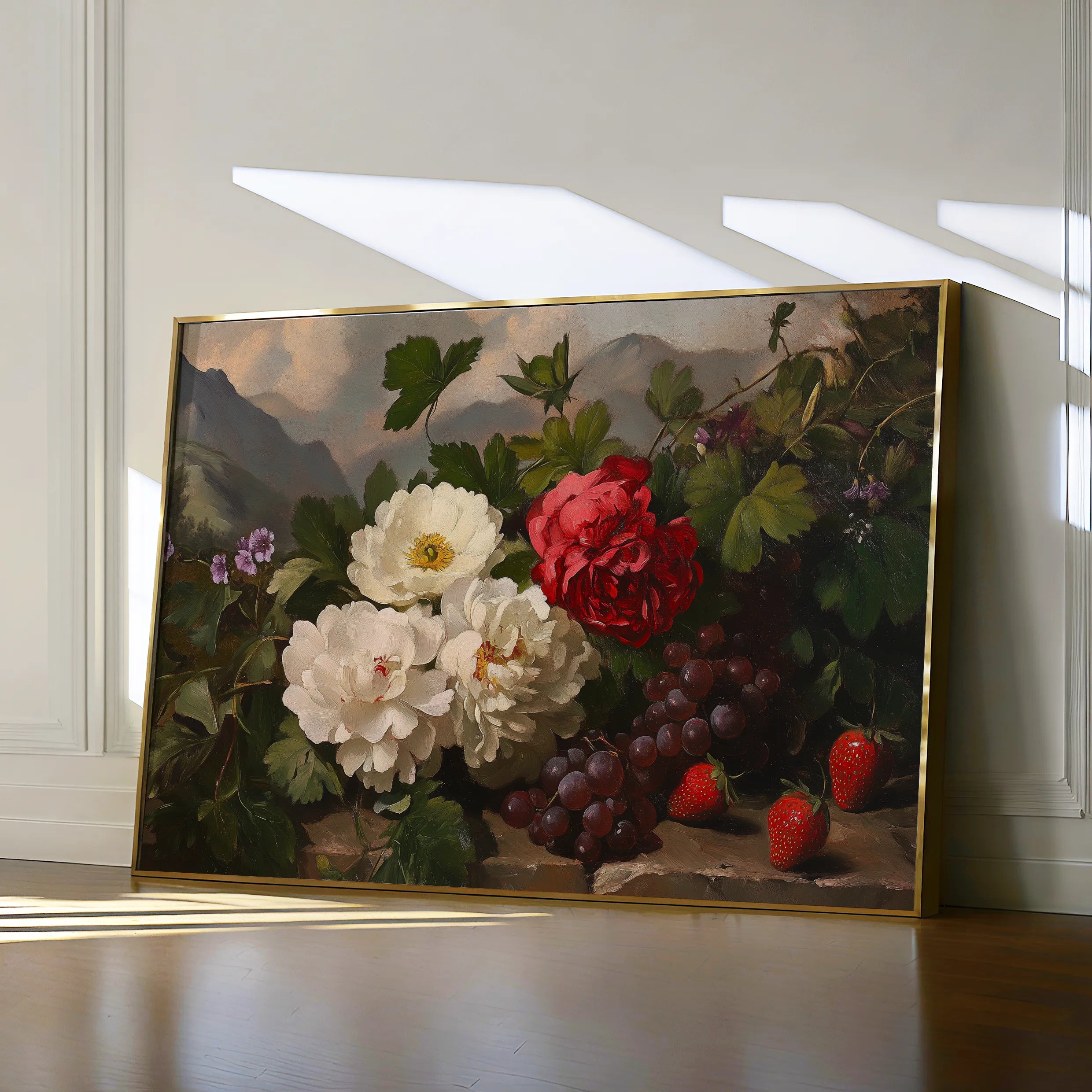 Floral 1156 Canvas Art 18" x 24" / 45 x 60 cm / Black