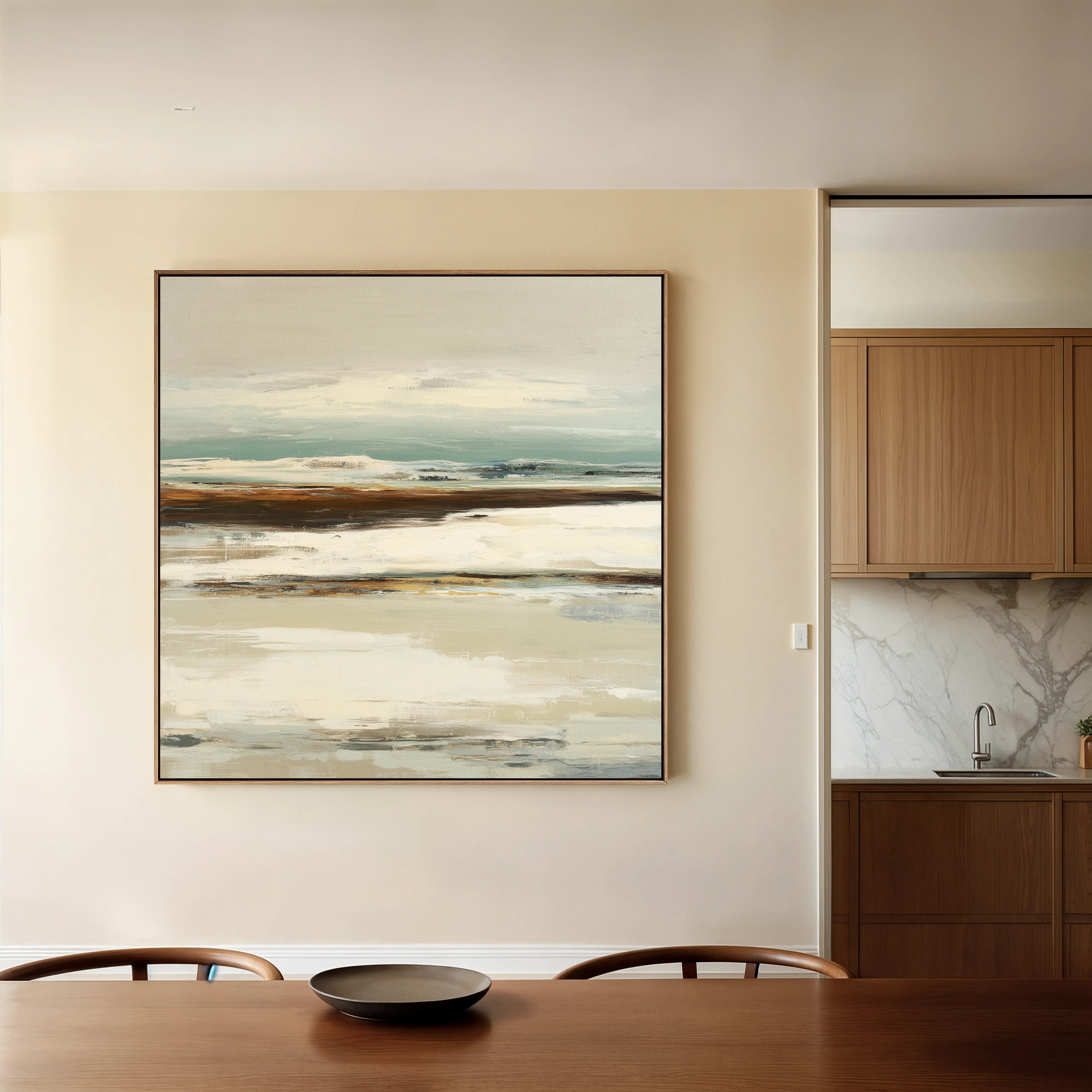 Abstract 1157 Canvas Art 16" x 16" / 40 x 40 cm / Black