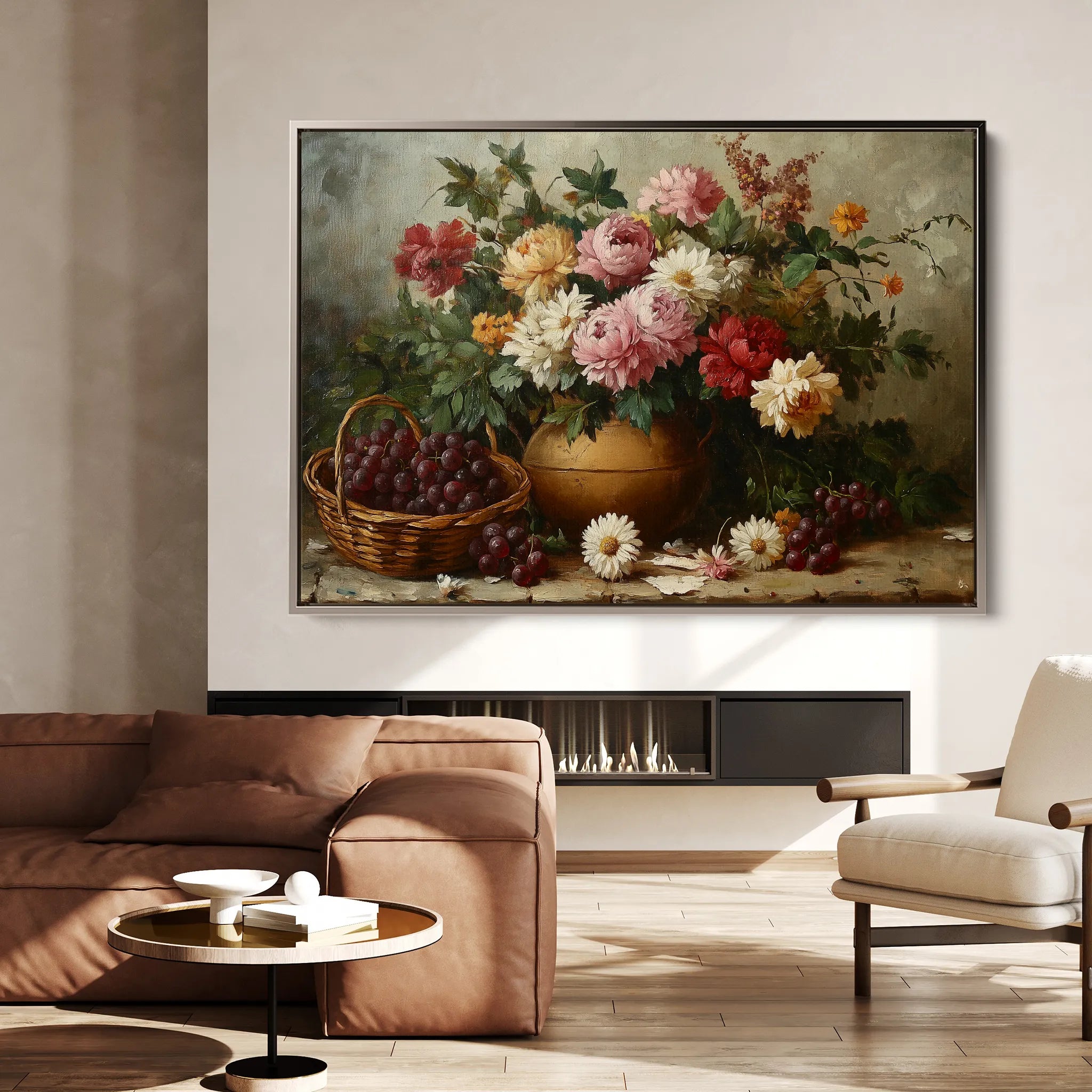 Floral 1157 Canvas Art 18" x 24" / 45 x 60 cm / Black
