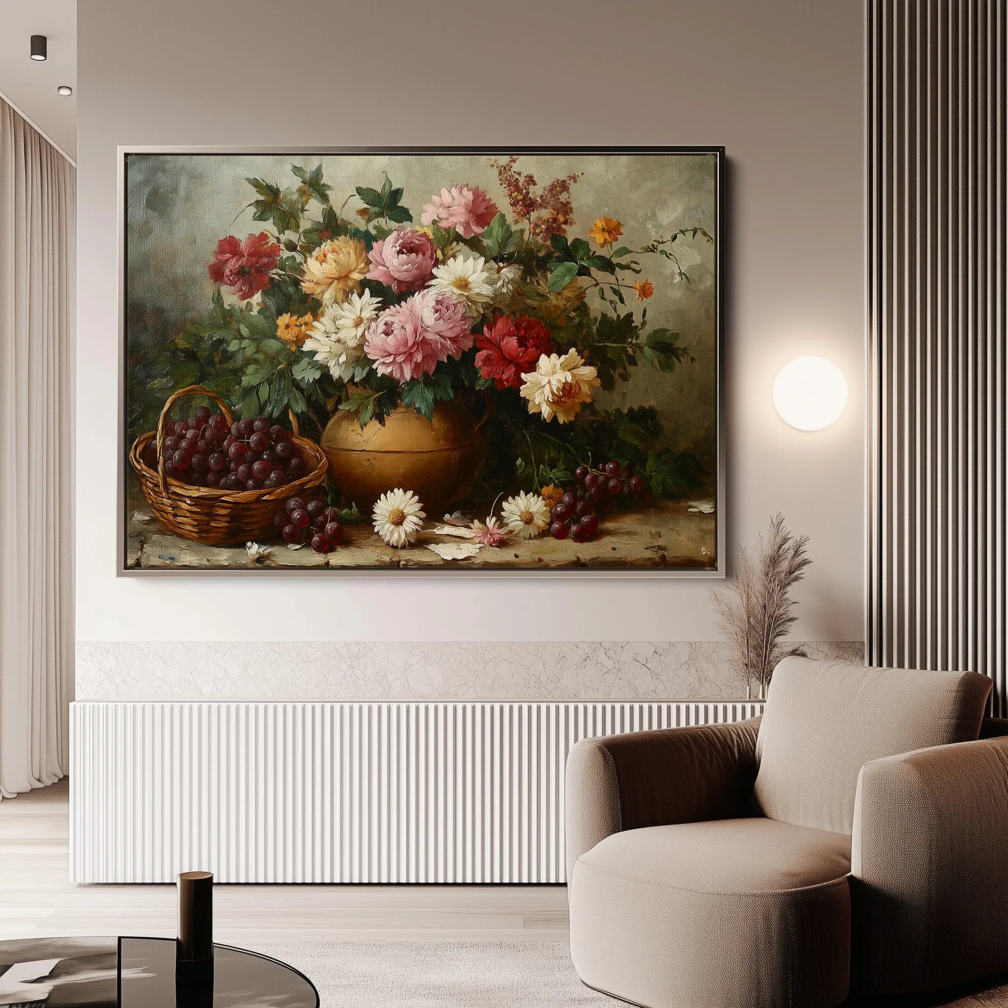 Floral 1157 Canvas Art 18" x 24" / 45 x 60 cm / Black