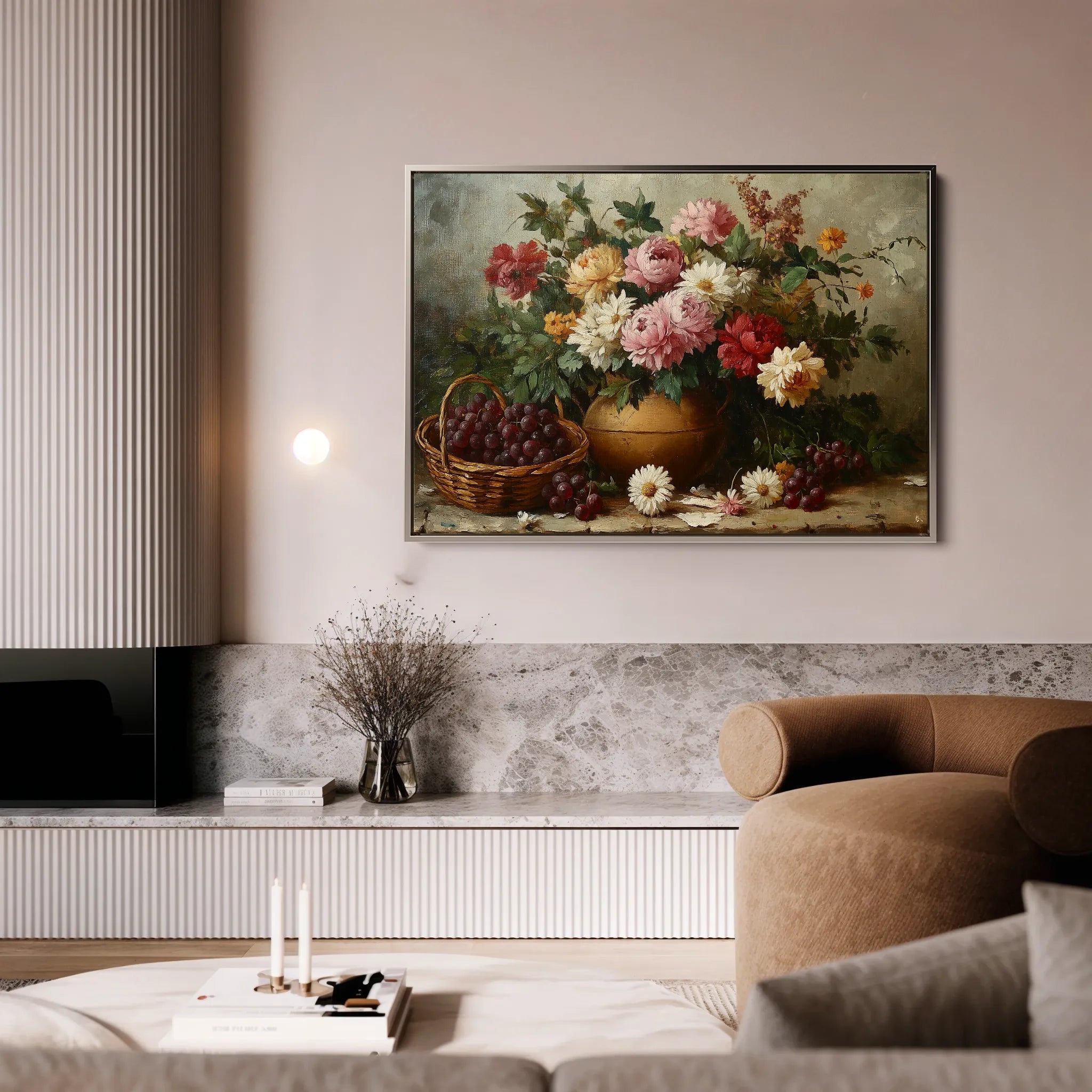 Floral 1157 Canvas Art 18" x 24" / 45 x 60 cm / Black