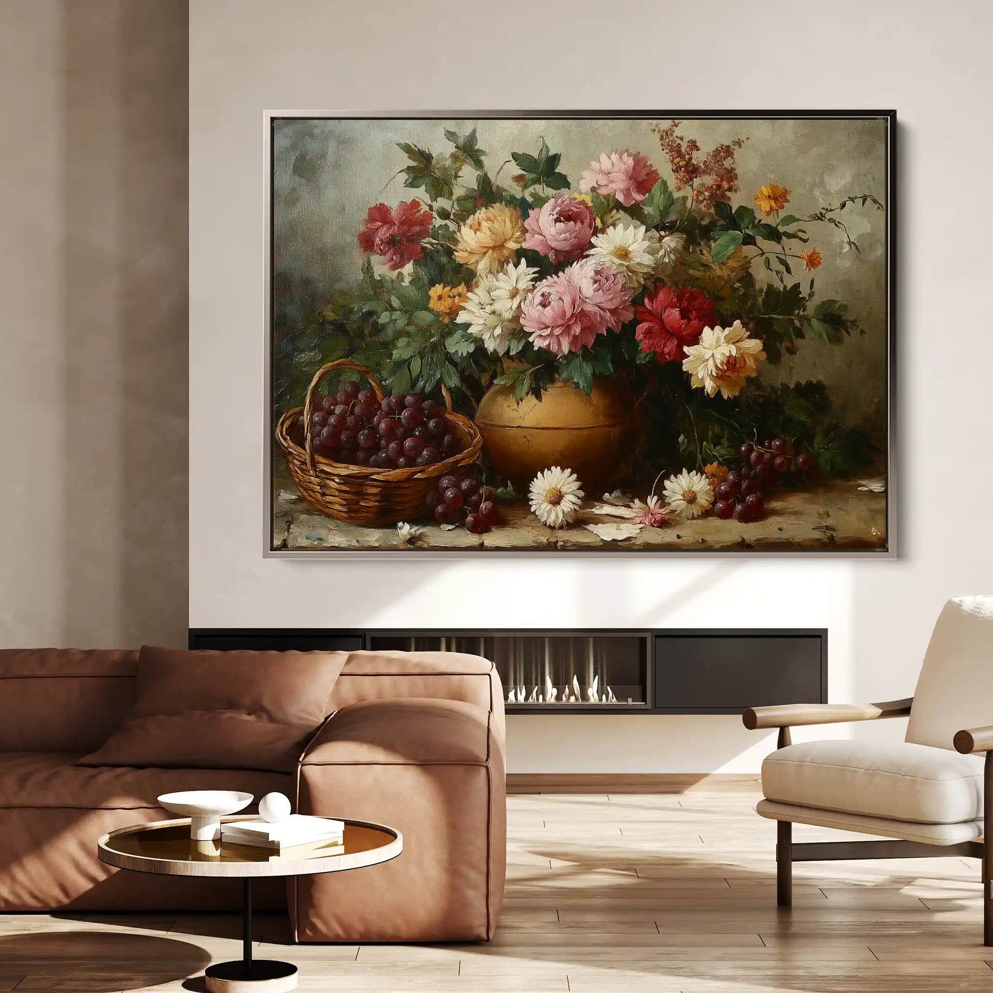 Floral 1157 Canvas Art 60 x 40 cm / Black
