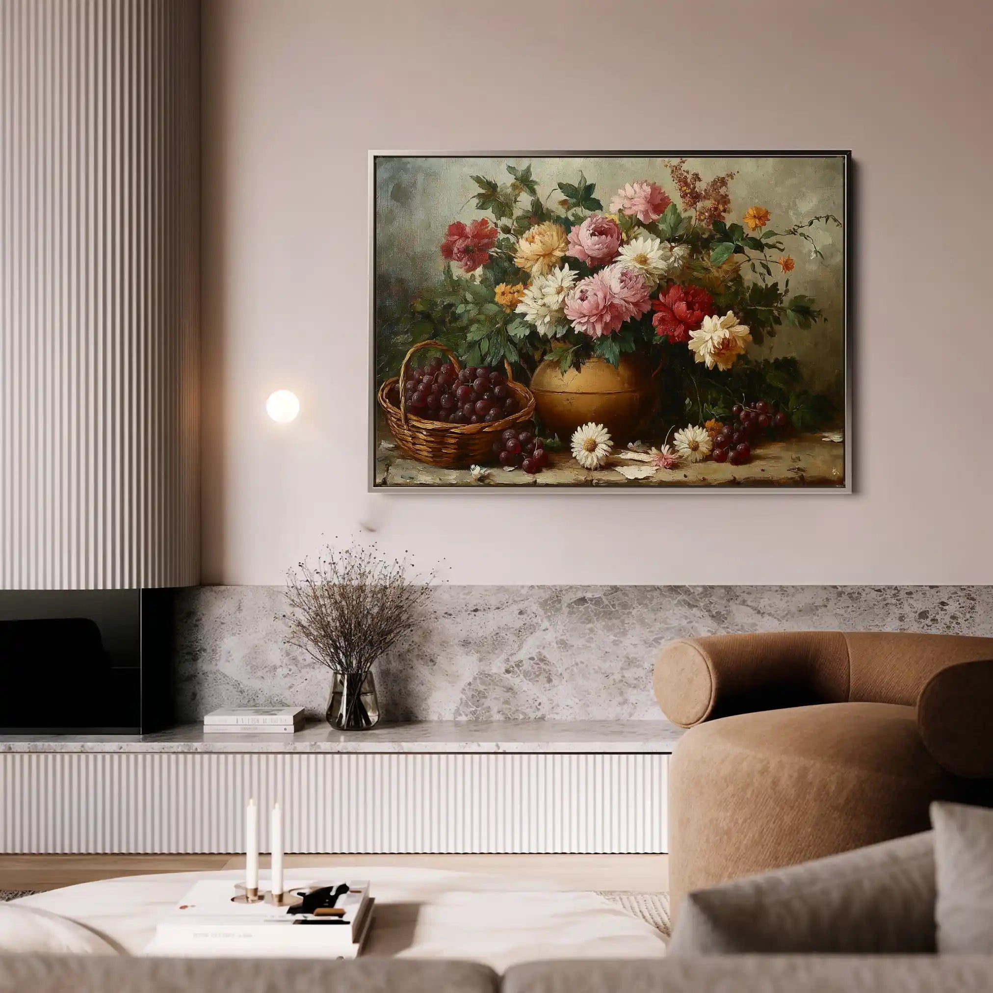 Floral 1157 Canvas Art 60 x 40 cm / Black