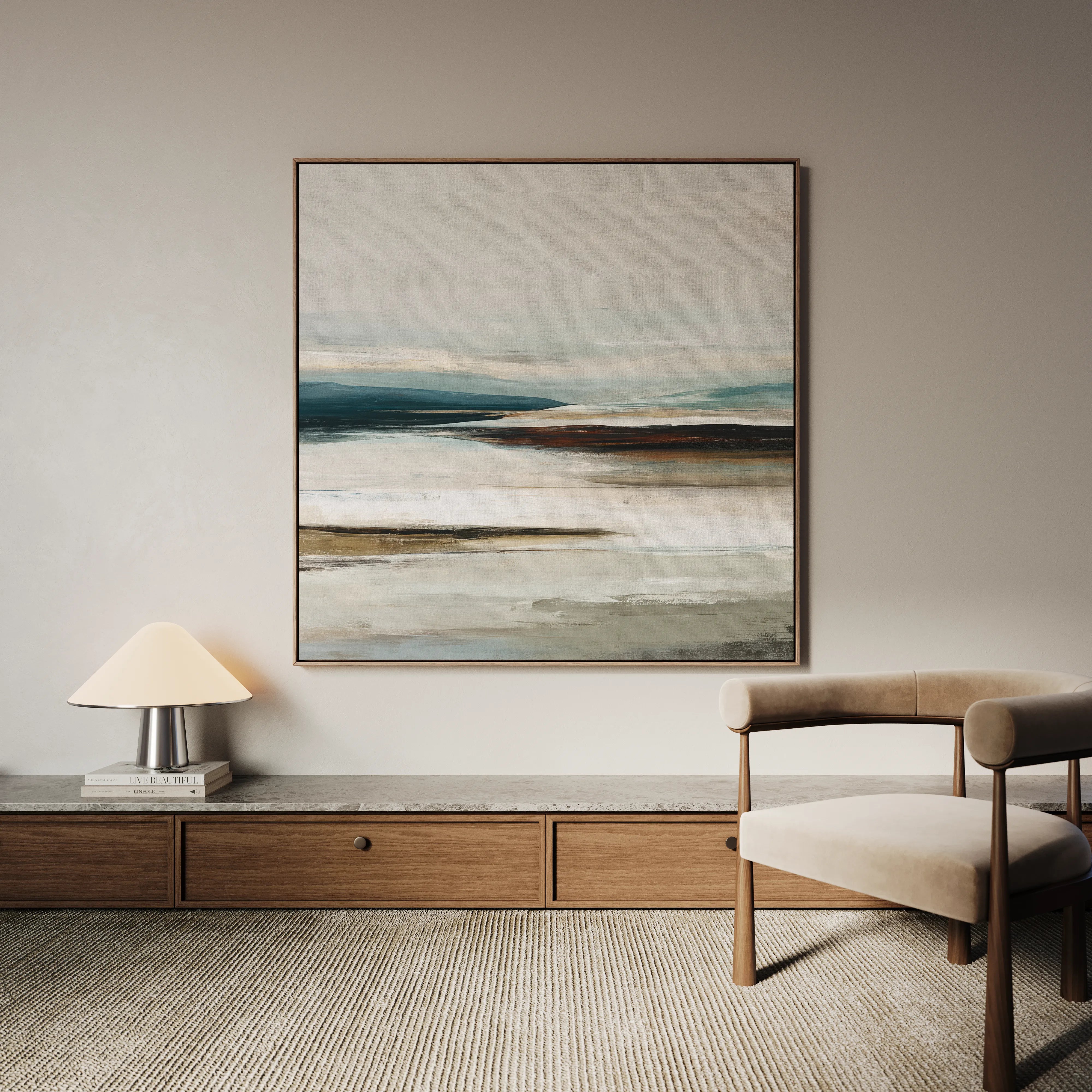 Abstract 1158 Canvas Art 16" x 16" / 40 x 40 cm / Black