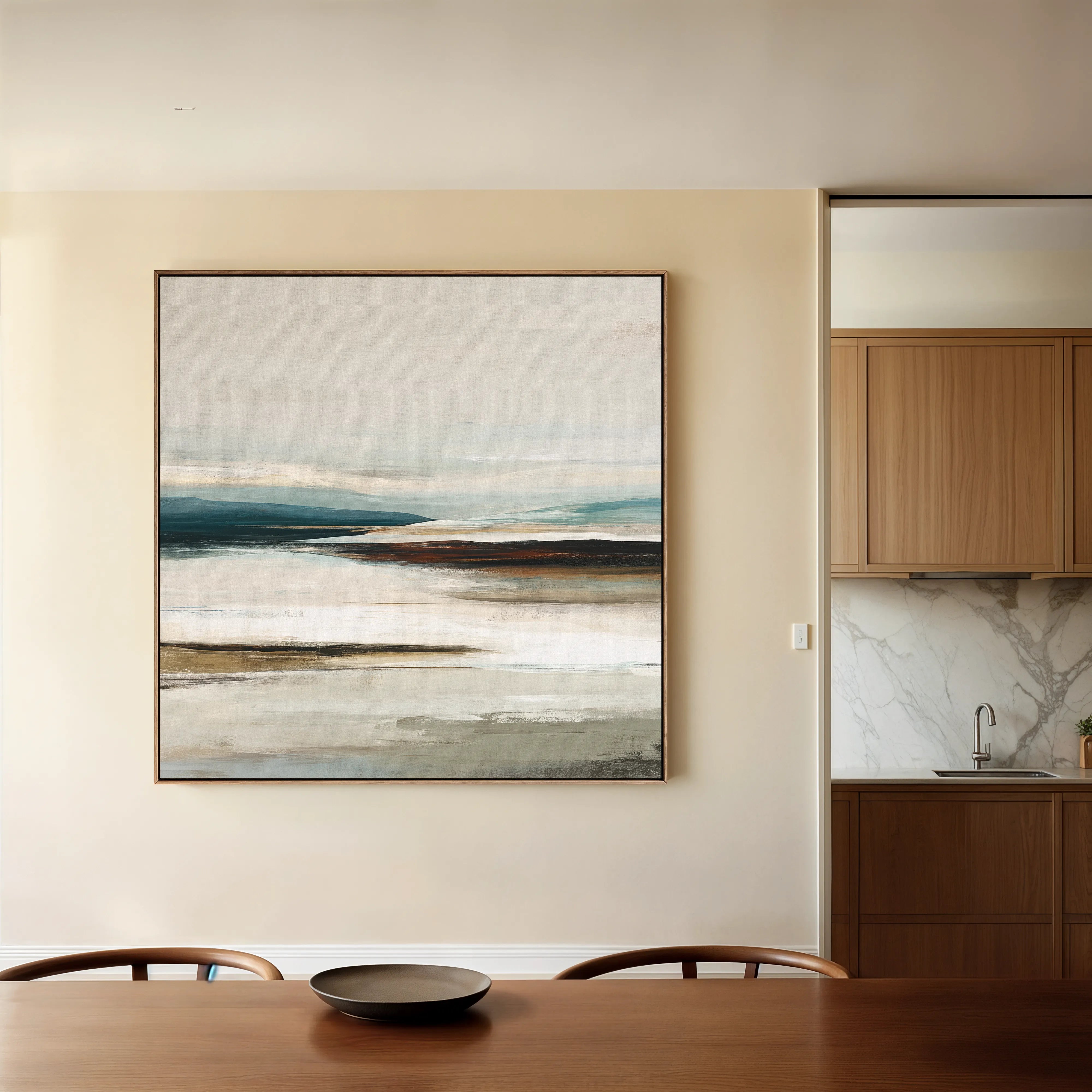 Abstract 1158 Canvas Art 16" x 16" / 40 x 40 cm / Black