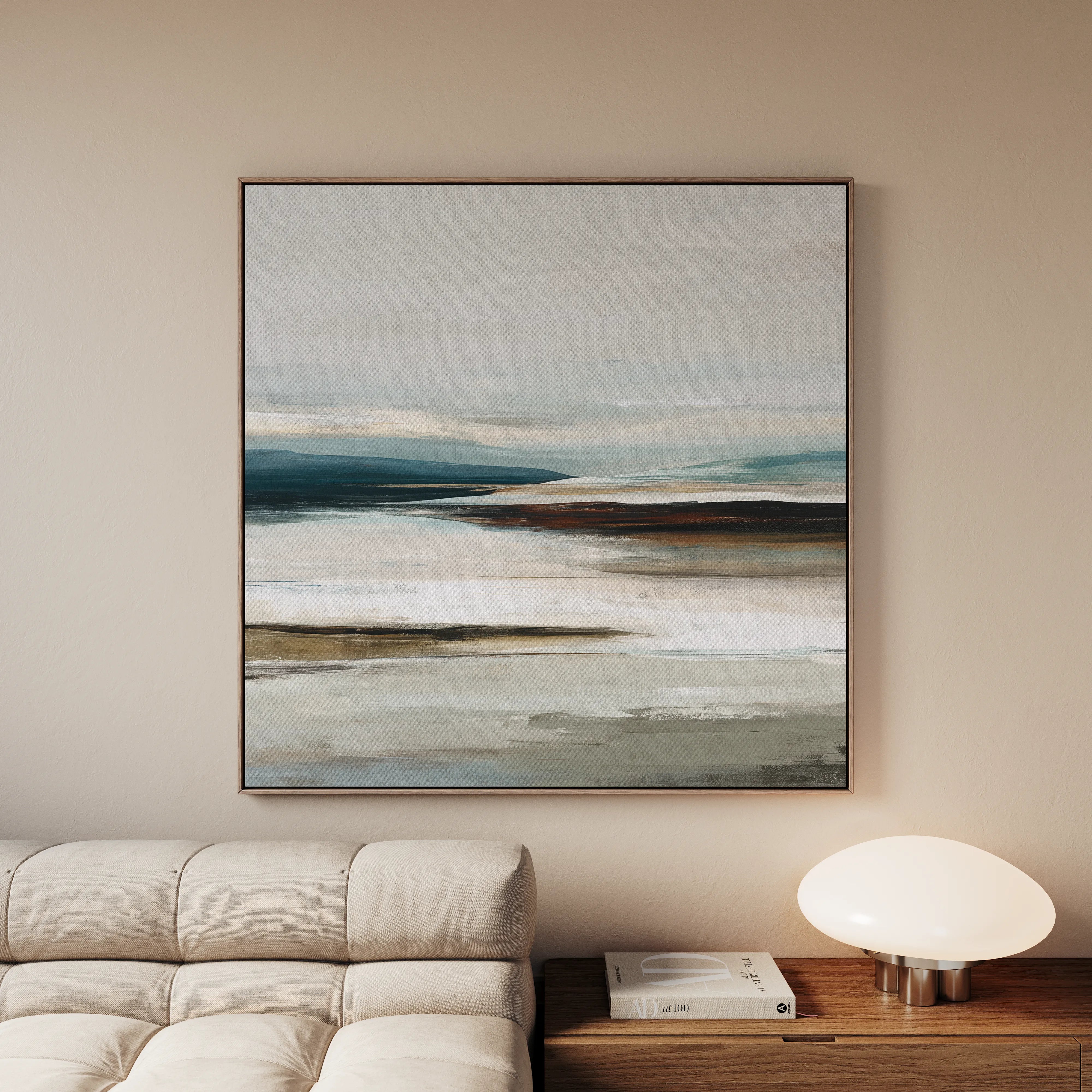 Abstract 1158 Canvas Art 16" x 16" / 40 x 40 cm / Black