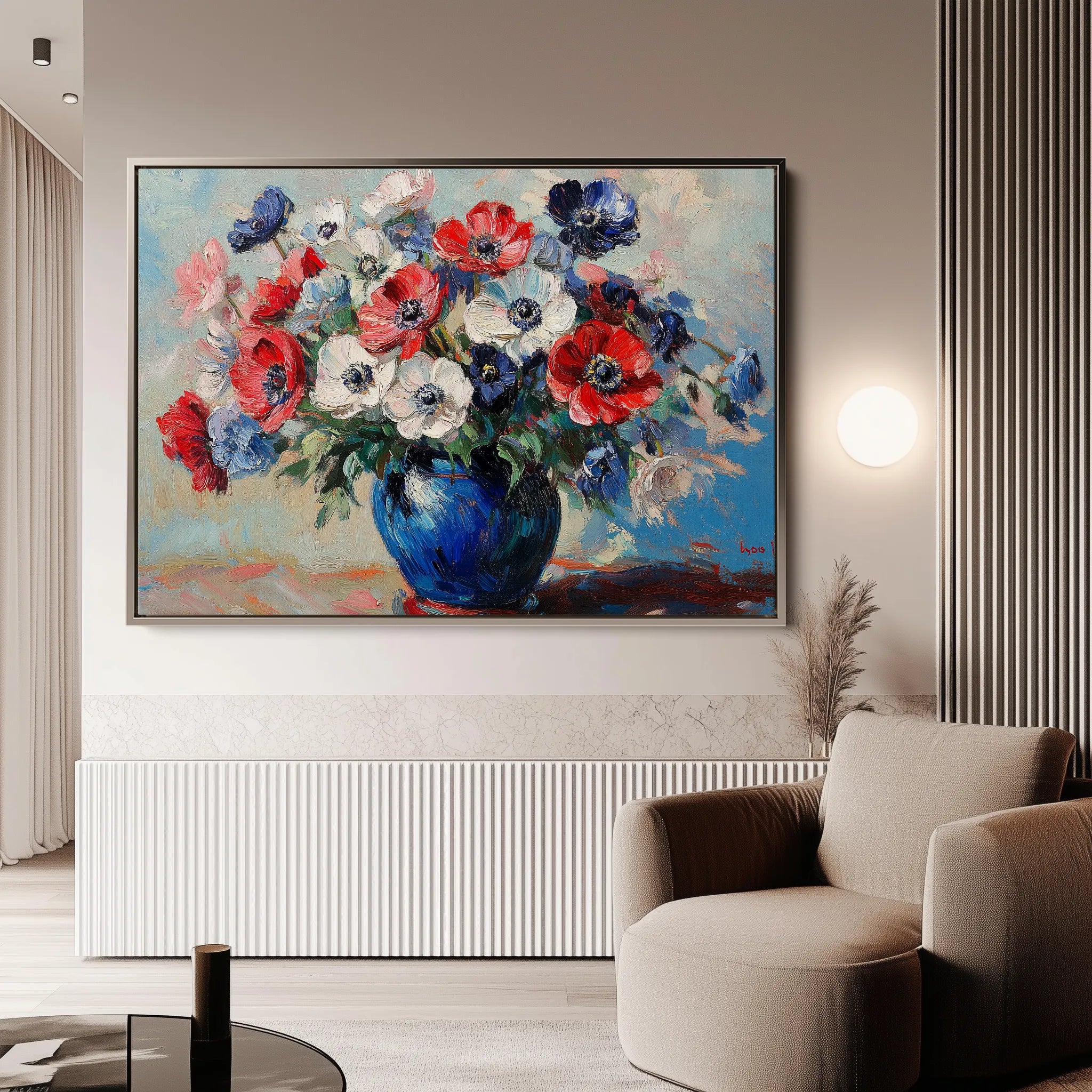 Floral 1158 Canvas Art 18" x 24" / 45 x 60 cm / Black