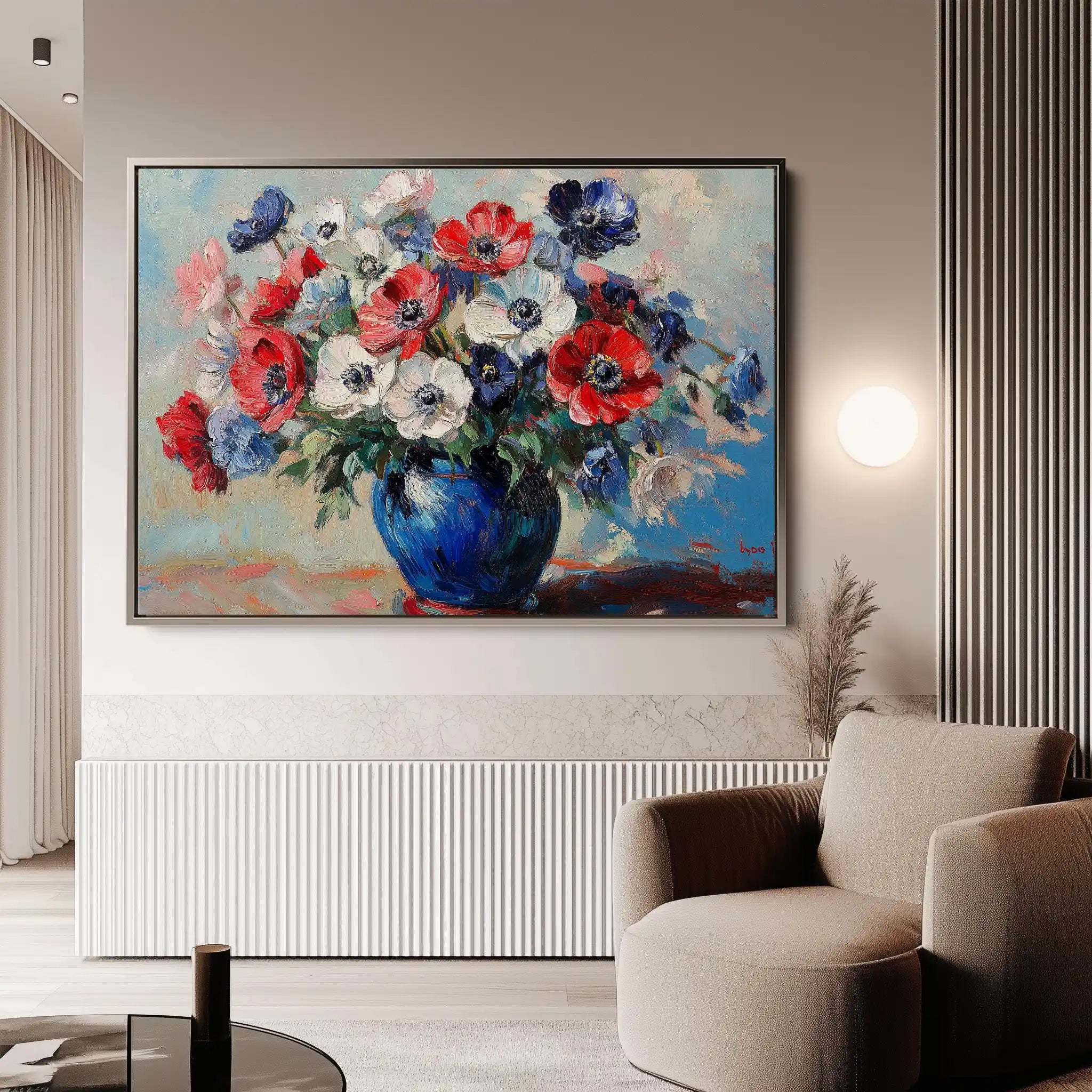Floral 1158 Canvas Art 60 x 40 cm / Black