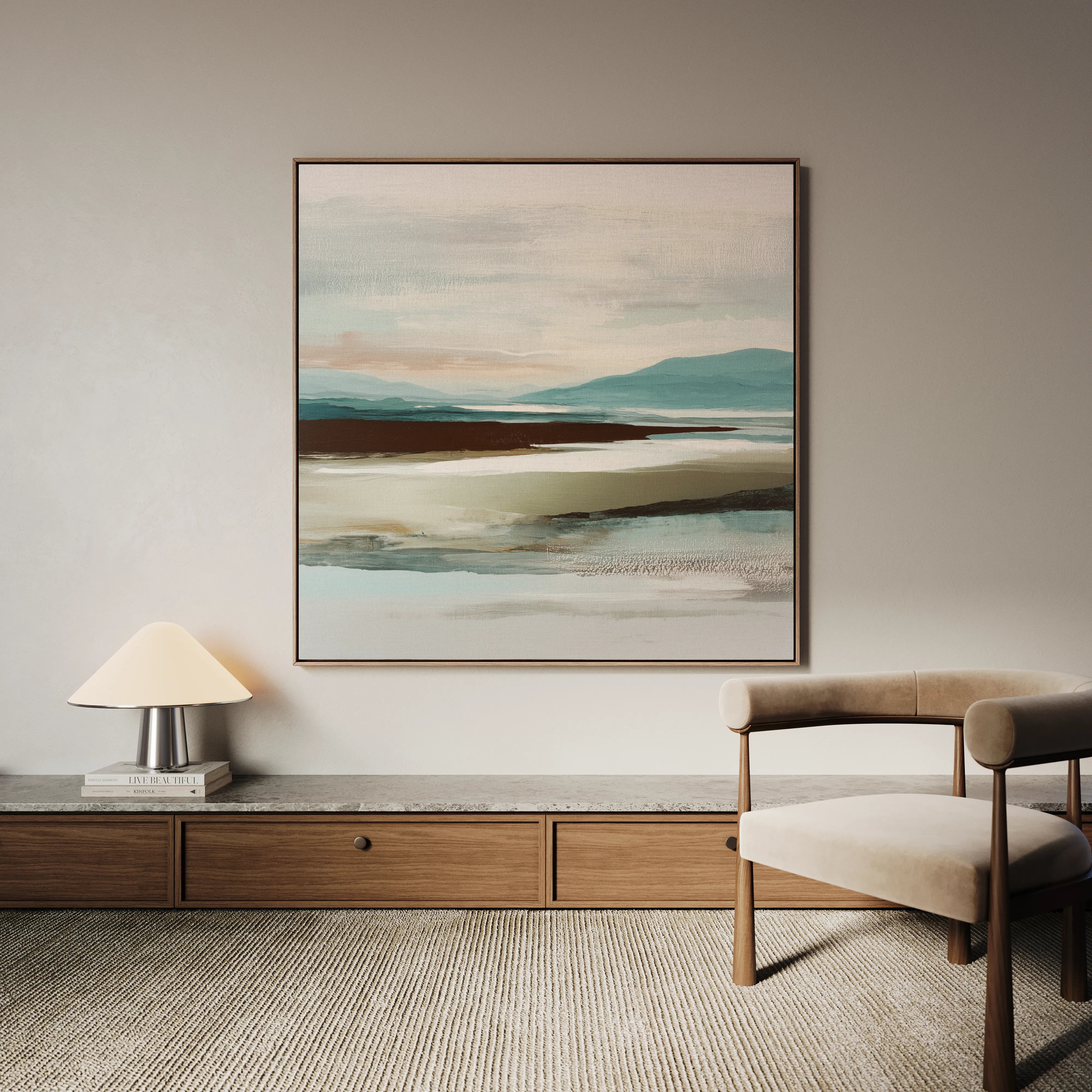 Abstract 1159 Canvas Art 16" x 16" / 40 x 40 cm / Black