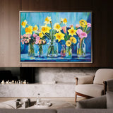 Floral 1159 Canvas Art 18" x 24" / 45 x 60 cm / Black