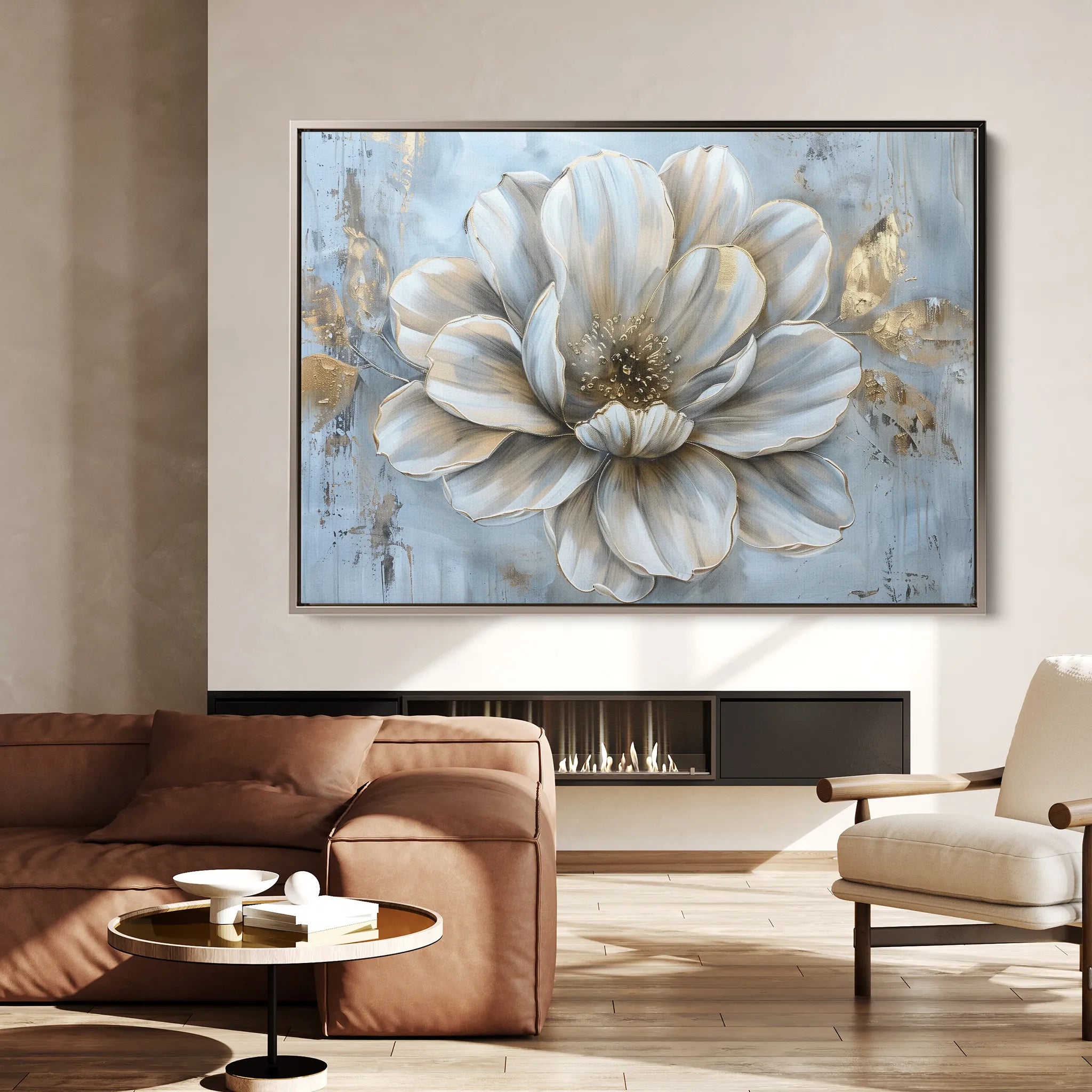 Floral 116 Canvas Art 18" x 24" / 45 x 60 cm / Black