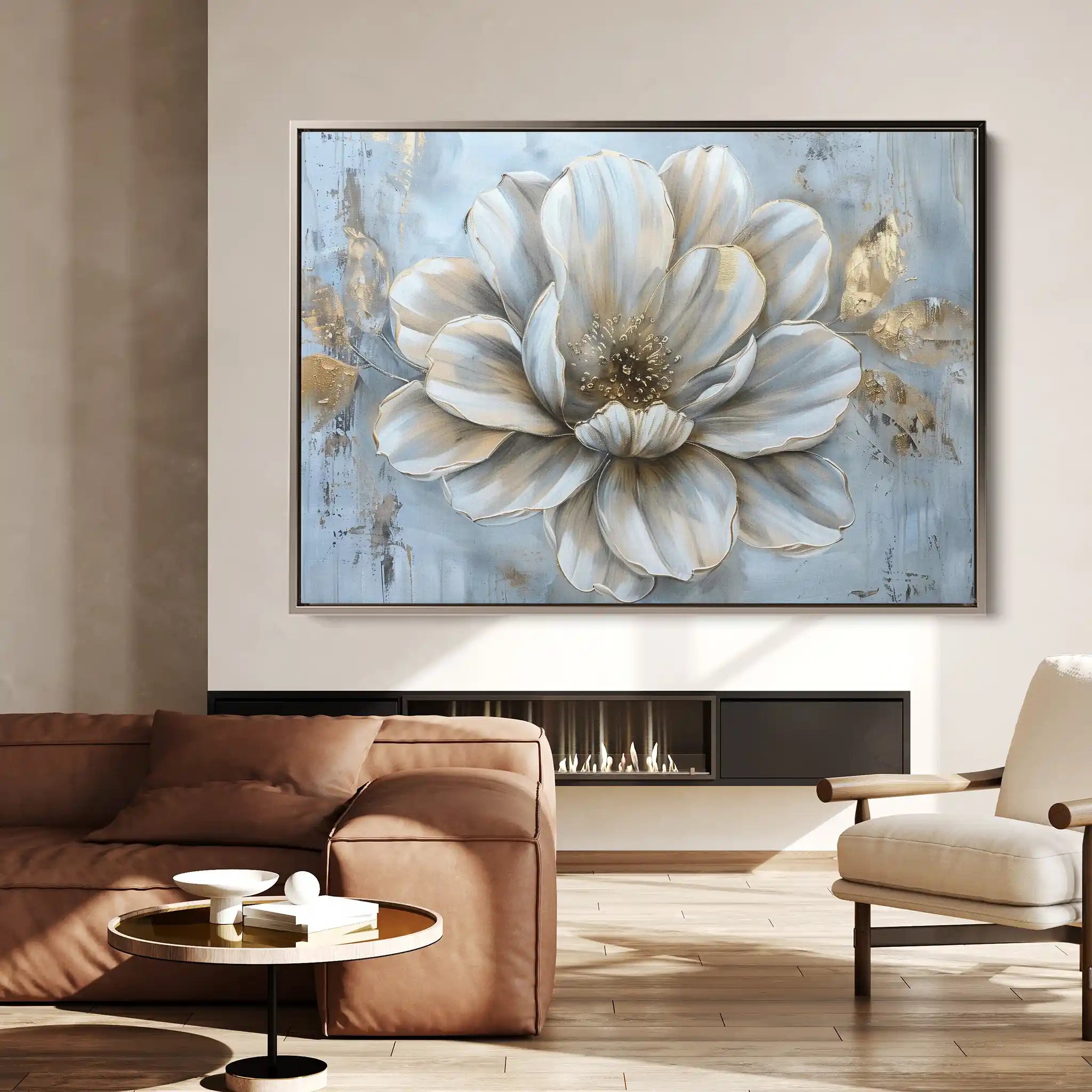 Floral 116 Canvas Art 60 x 40 cm / Black