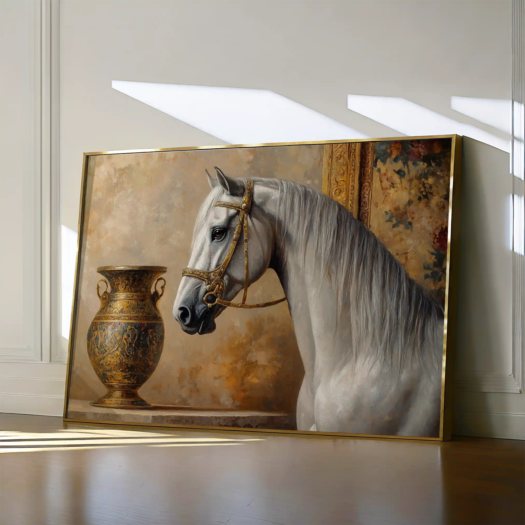 Horses 116 Canvas Art 60 x 40 cm / Black