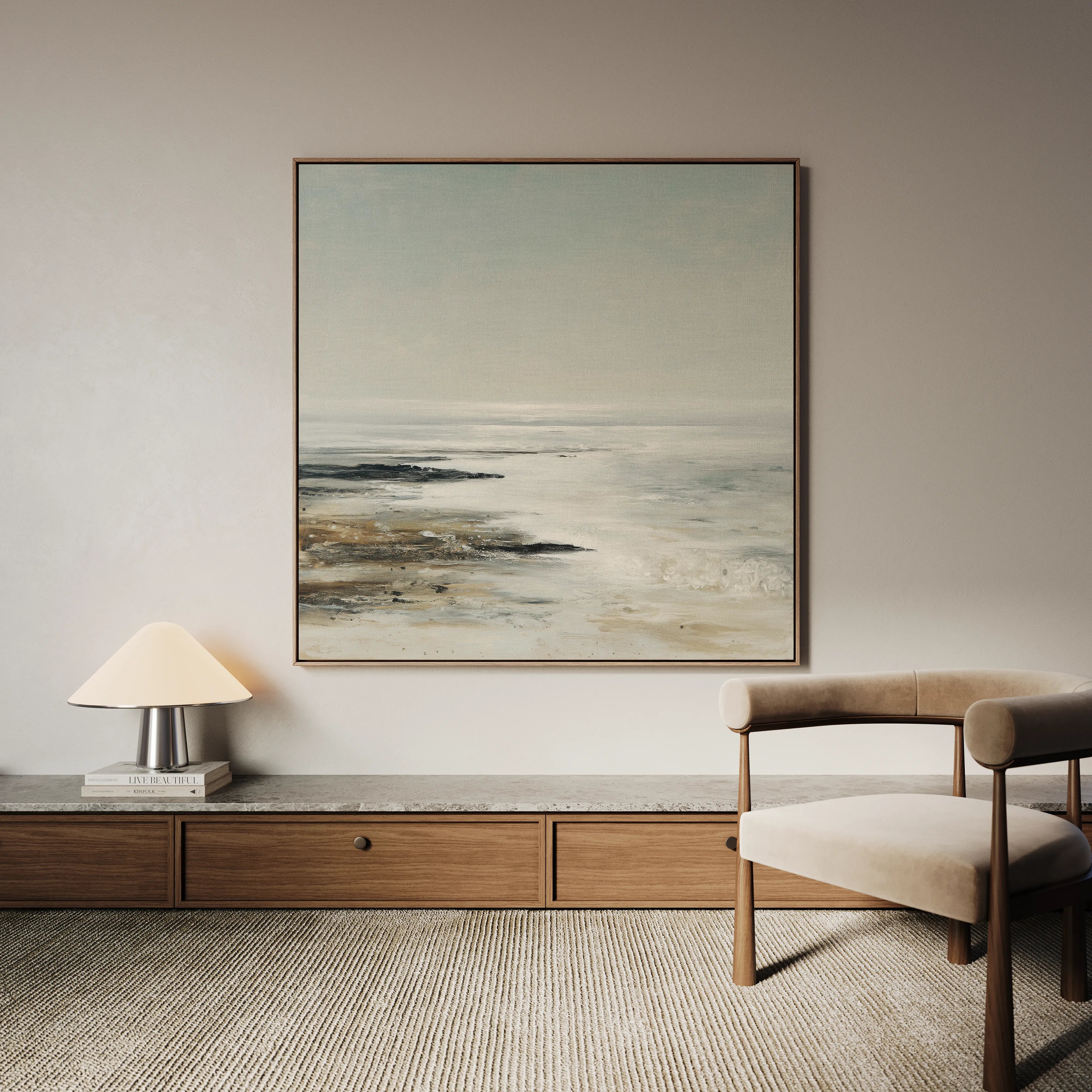 Abstract 1160 Canvas Art 16" x 16" / 40 x 40 cm / Black