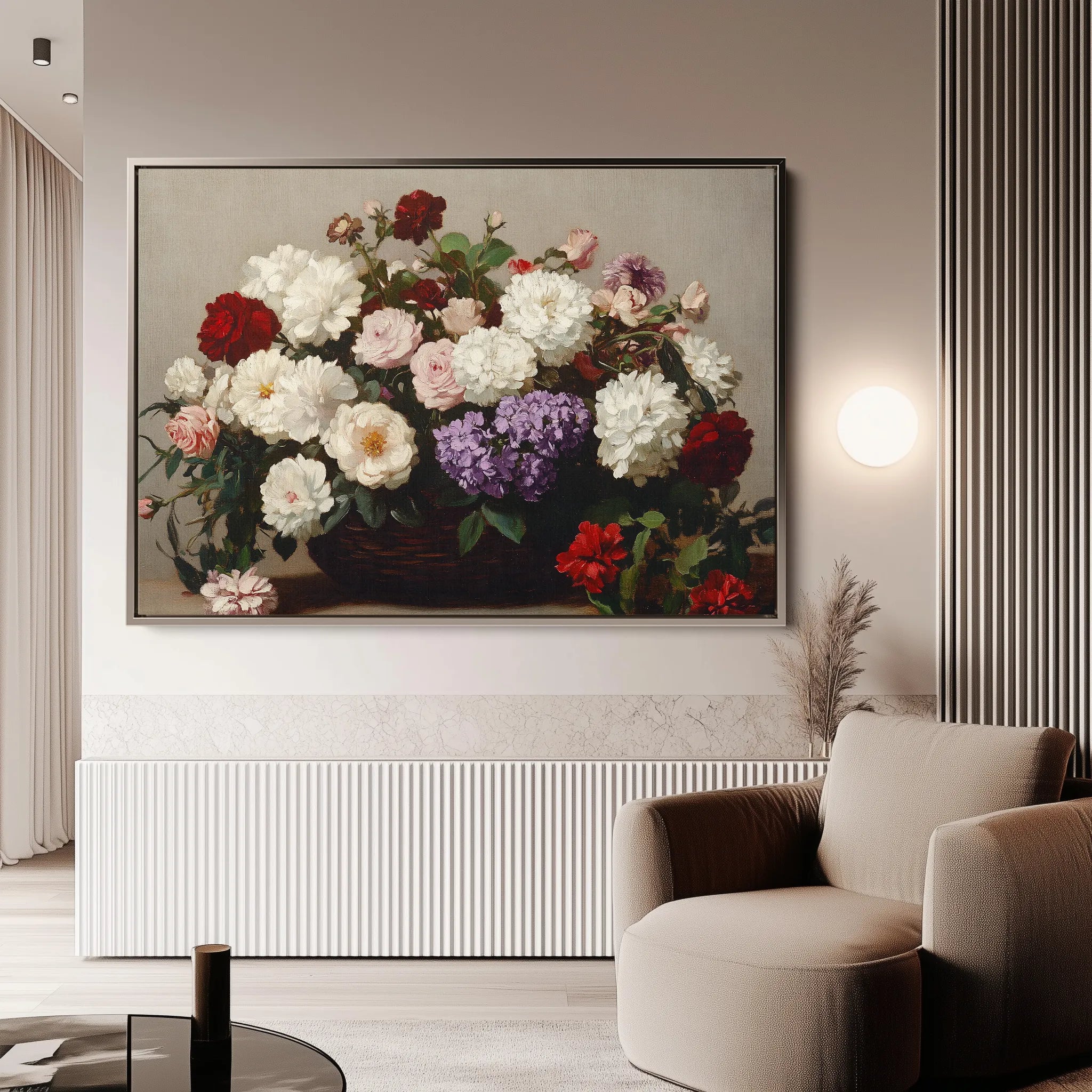 Floral 1160 Canvas Art 18" x 24" / 45 x 60 cm / Black