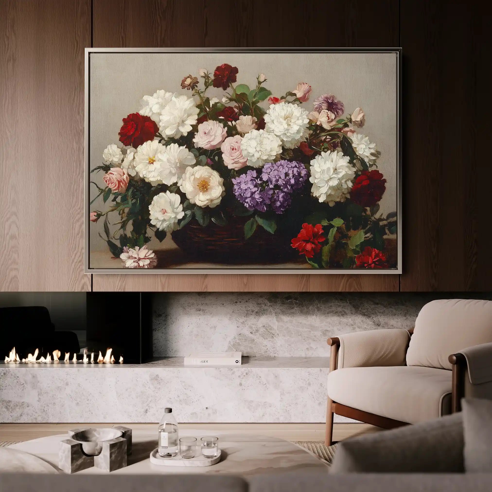 Floral 1160 Canvas Art 60 x 40 cm / Black