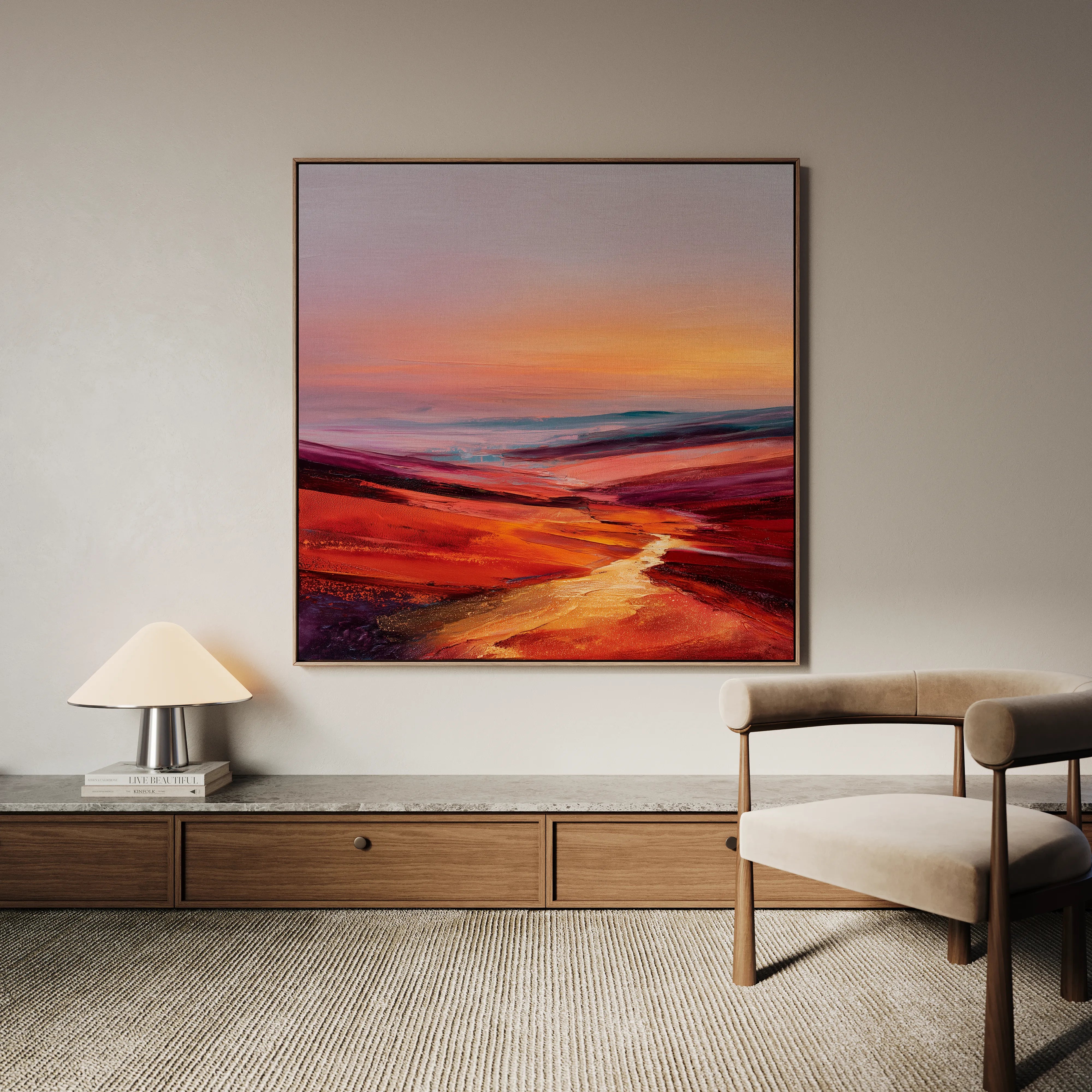 Abstract 1162 Canvas Art 16" x 16" / 40 x 40 cm / Black