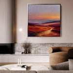 Abstract 1162 Canvas Art 16" x 16" / 40 x 40 cm / Black