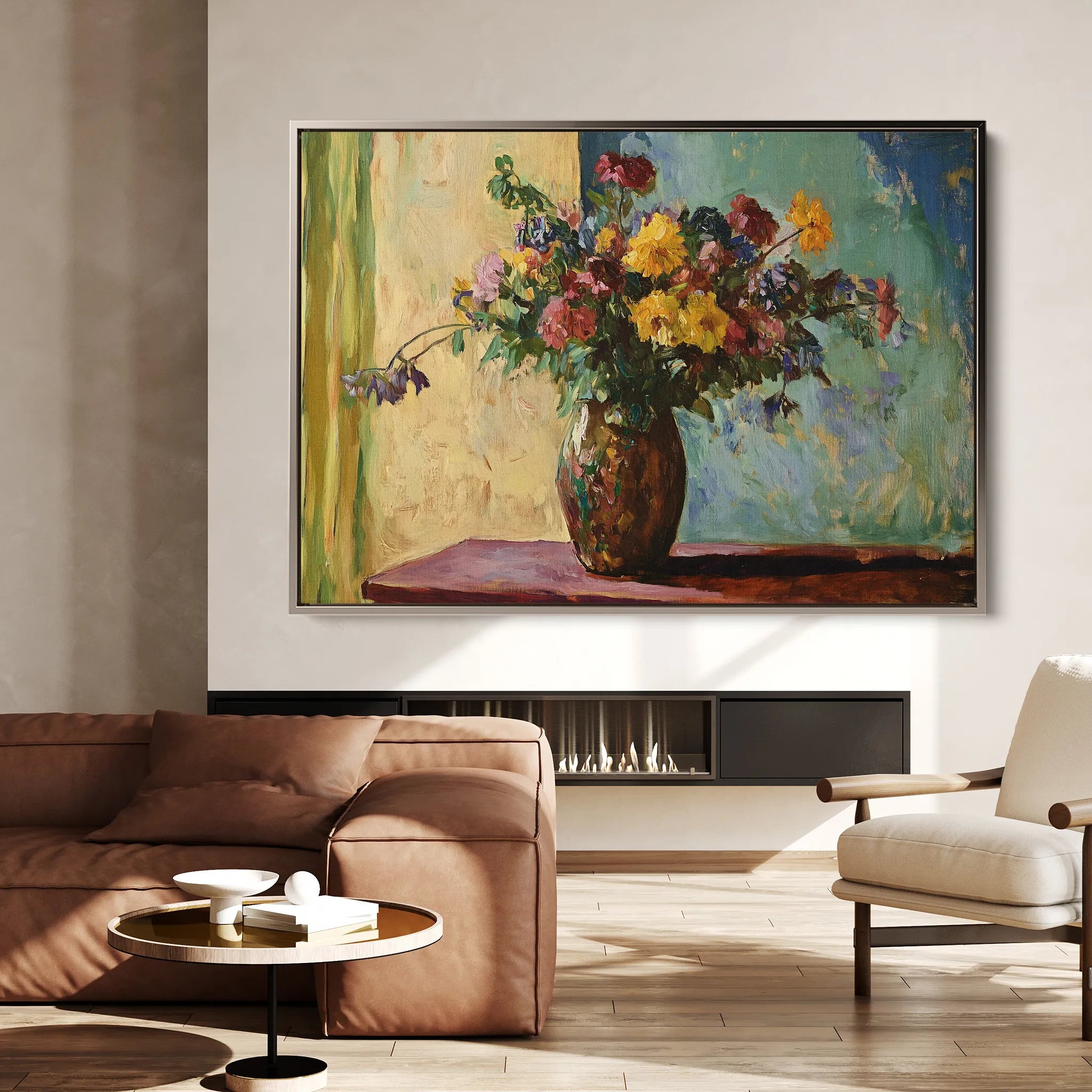 Floral 1162 Canvas Art 18" x 24" / 45 x 60 cm / Black