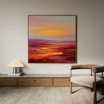 Abstract 1163 Canvas Art 16" x 16" / 40 x 40 cm / Black