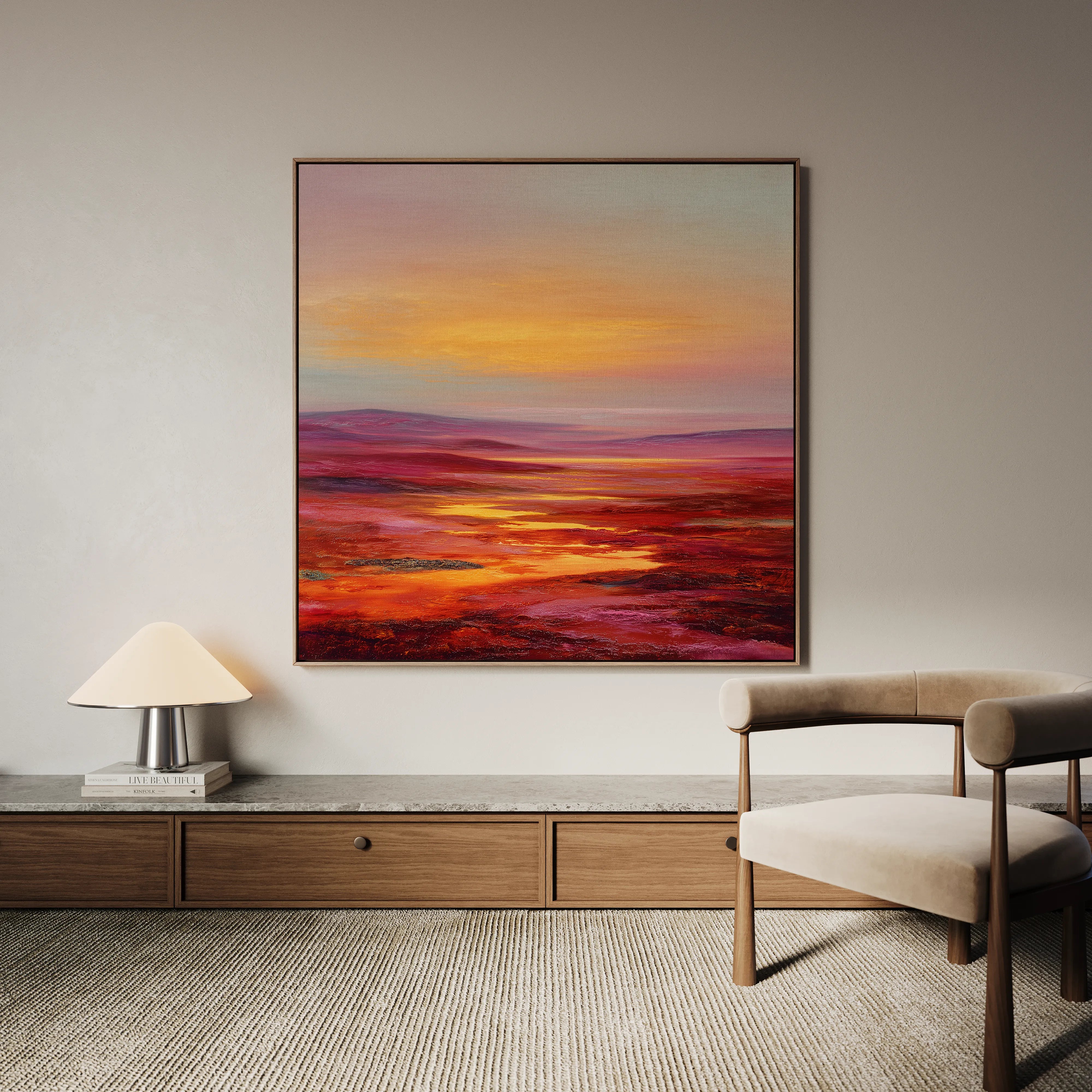 Abstract 1163 Canvas Art 16" x 16" / 40 x 40 cm / Black