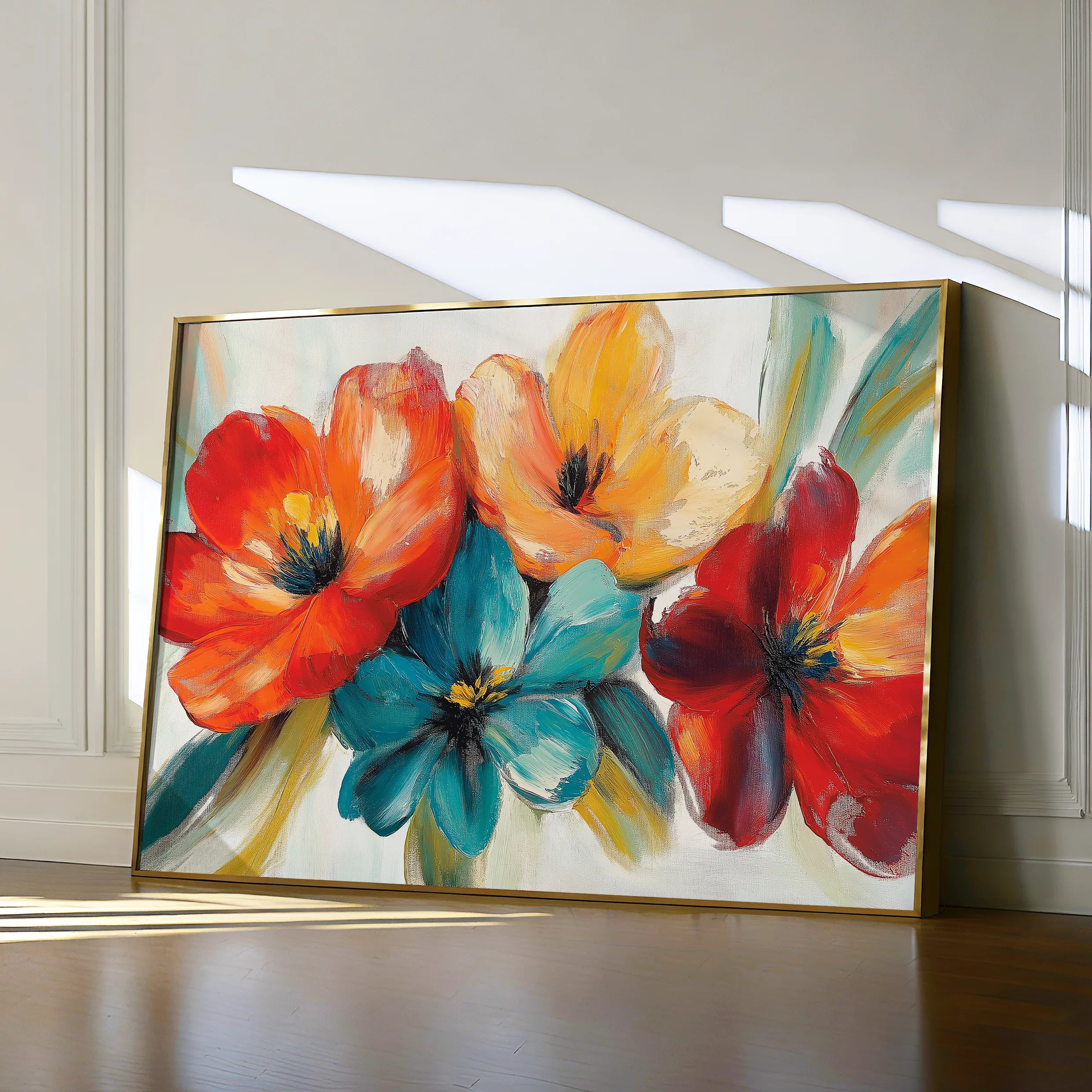 Floral 1163 Canvas Art 18" x 24" / 45 x 60 cm / Black