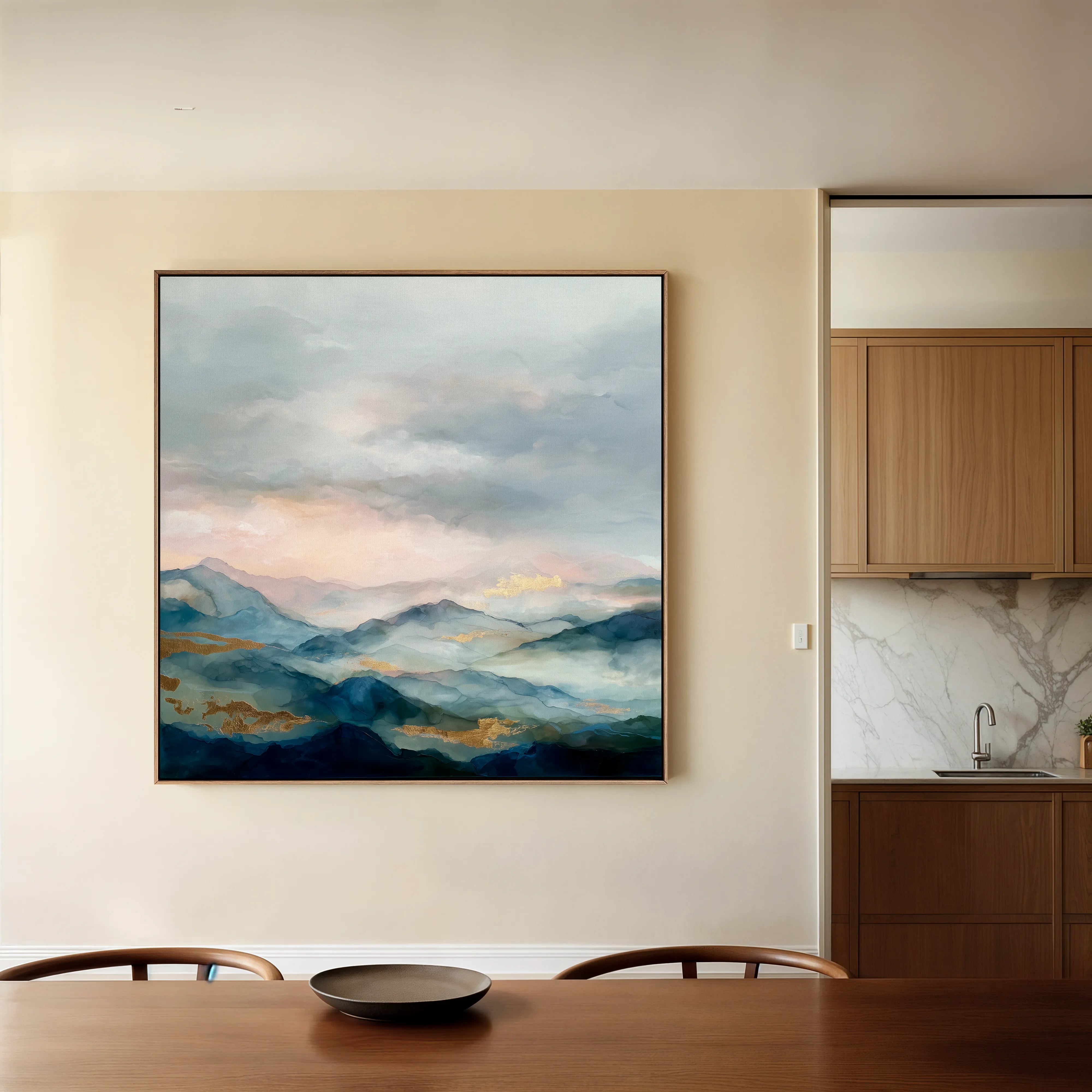 Abstract 1164 Canvas Art 16" x 16" / 40 x 40 cm / Black