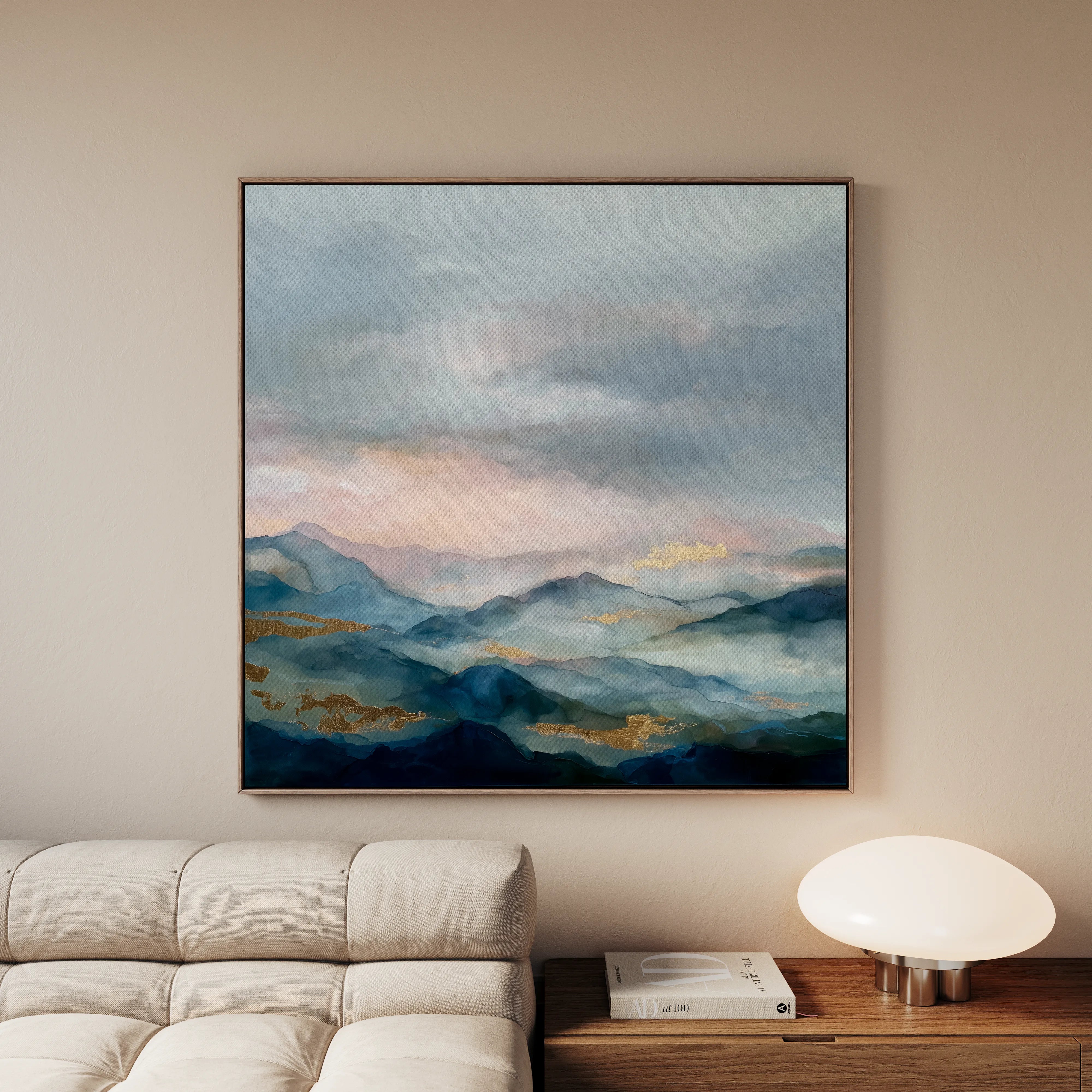 Abstract 1164 Canvas Art 16" x 16" / 40 x 40 cm / Black