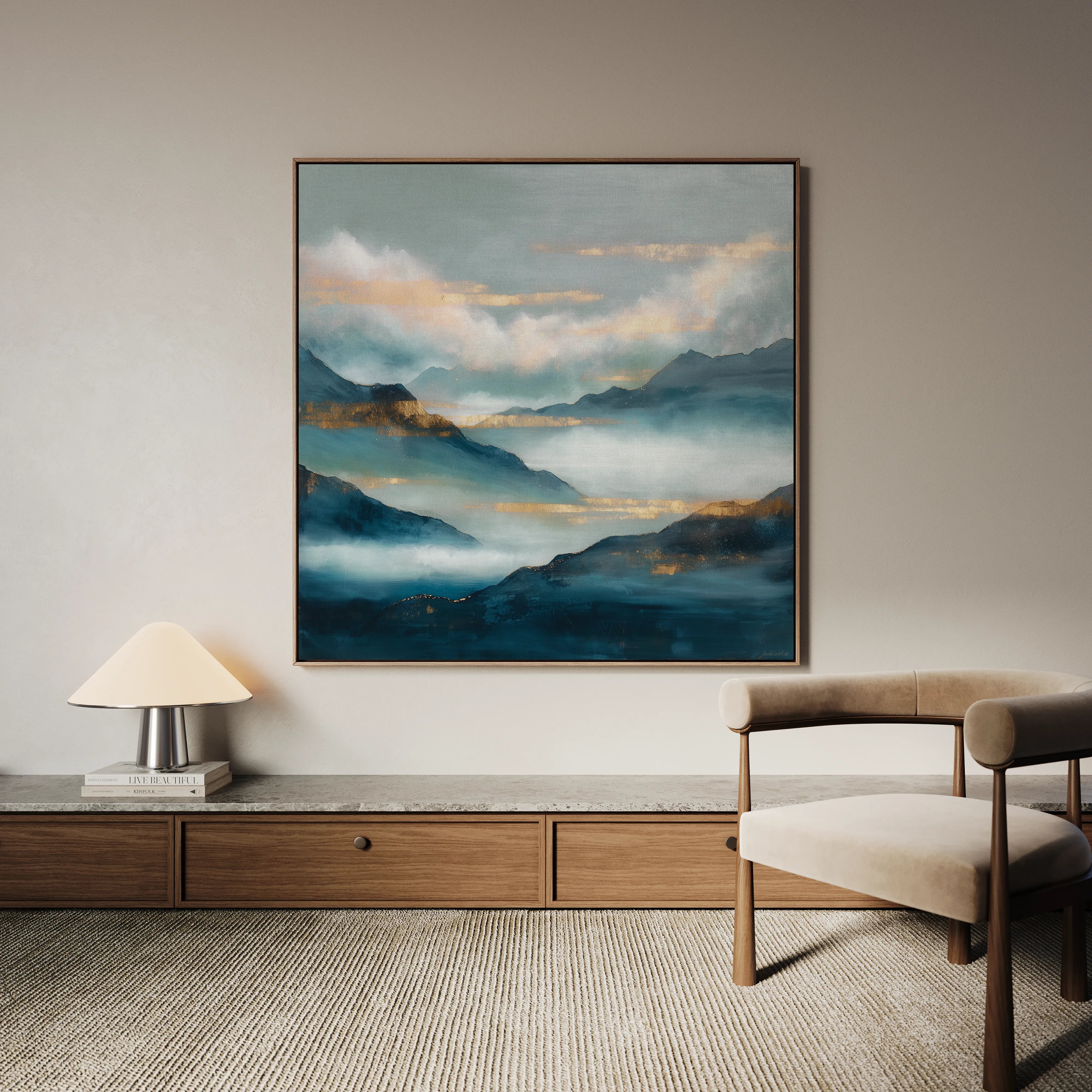 Abstract 1165 Canvas Art 16" x 16" / 40 x 40 cm / Black