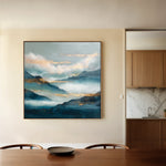 Abstract 1165 Canvas Art 16" x 16" / 40 x 40 cm / Black