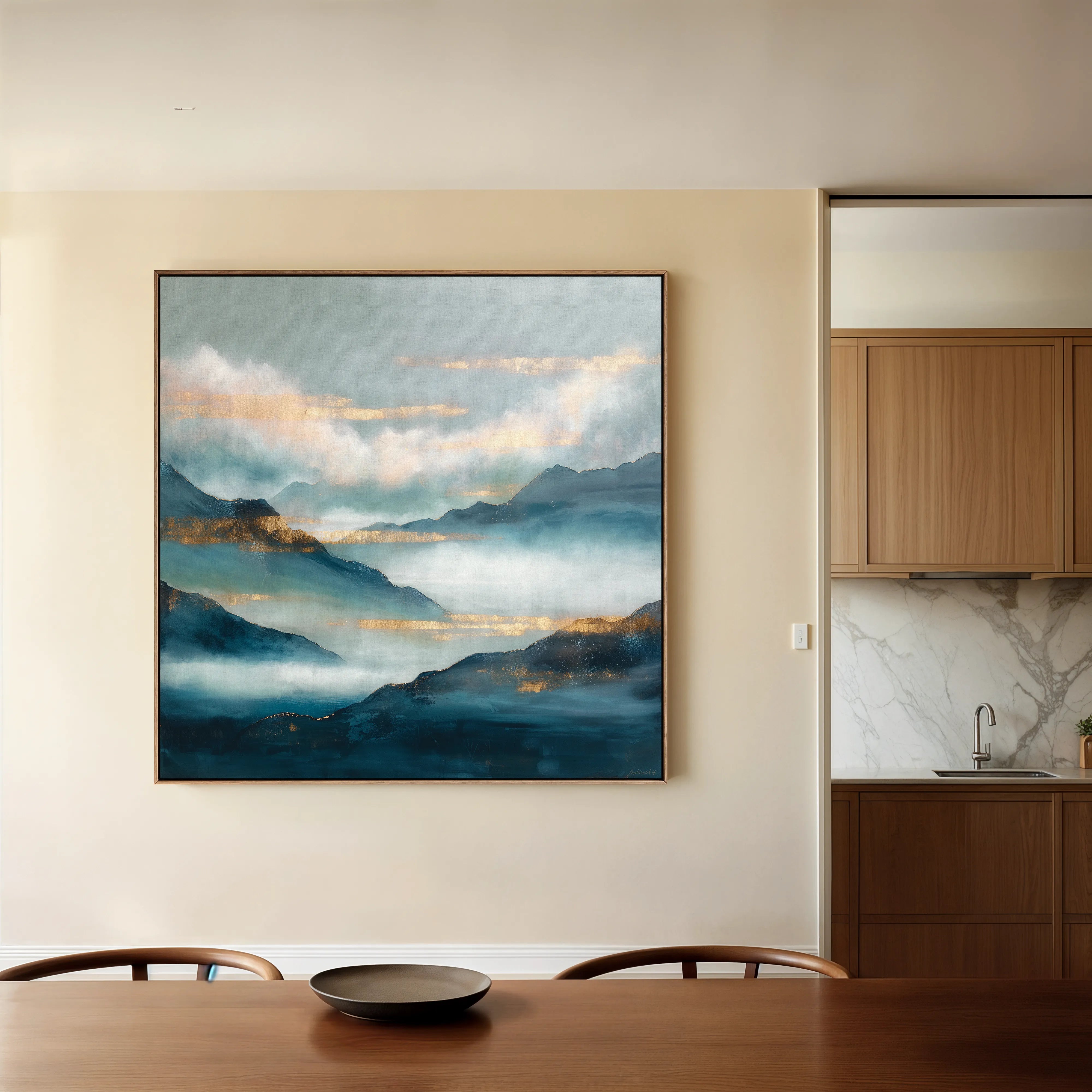 Abstract 1165 Canvas Art 16" x 16" / 40 x 40 cm / Black
