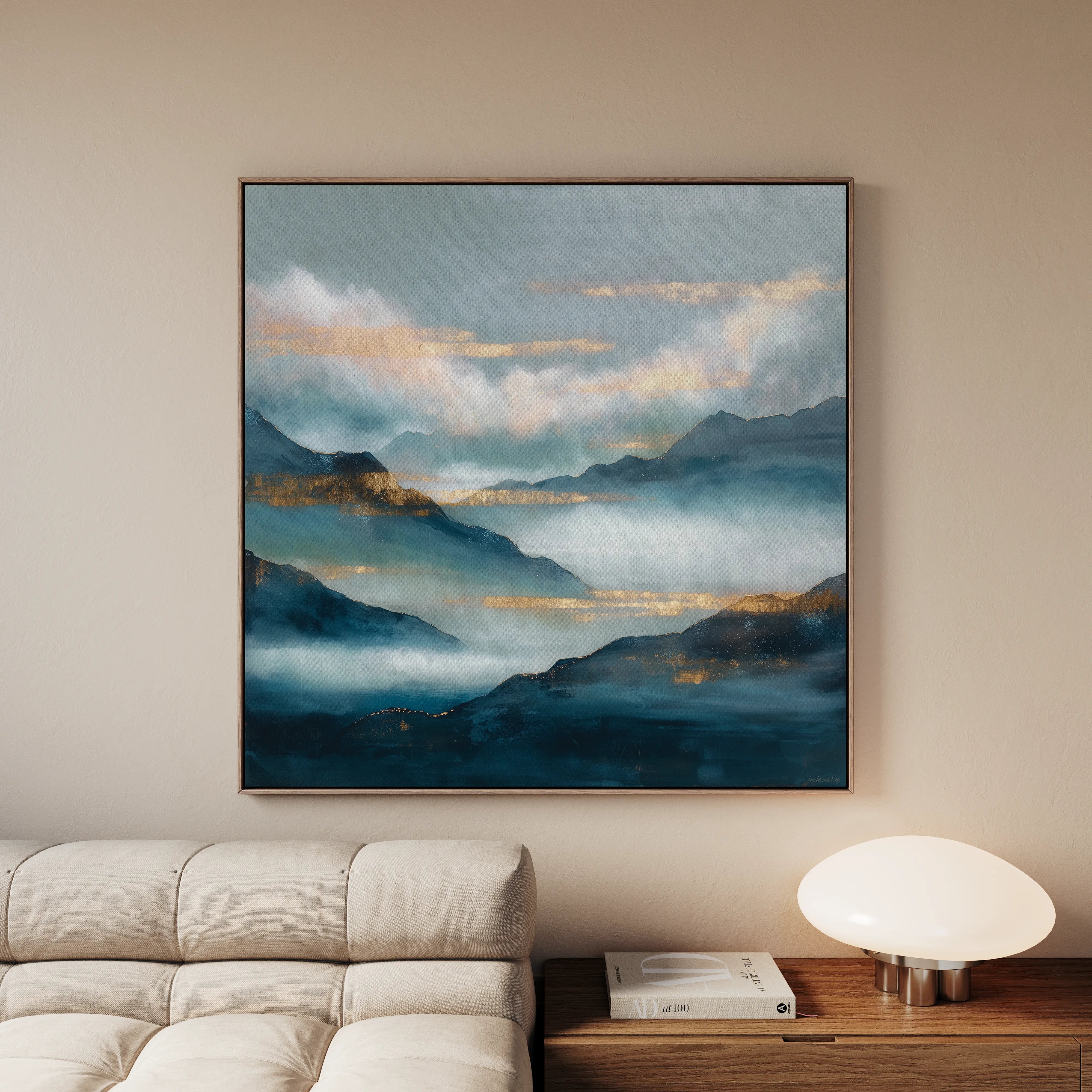 Abstract 1165 Canvas Art 16" x 16" / 40 x 40 cm / Black