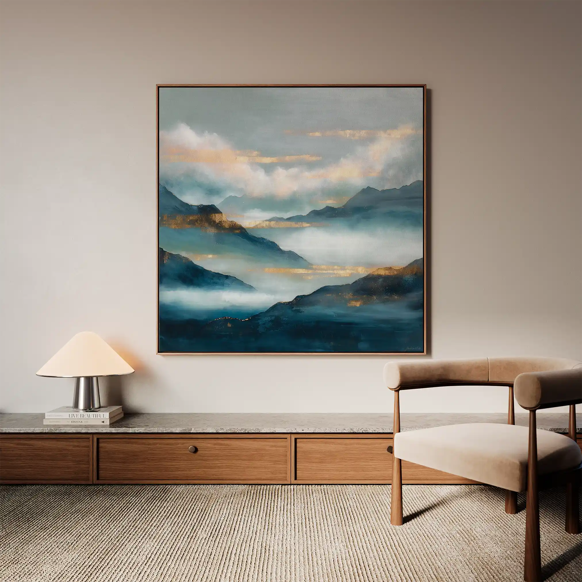 Abstract 1165 Canvas Art 60 x 60 cm / Black