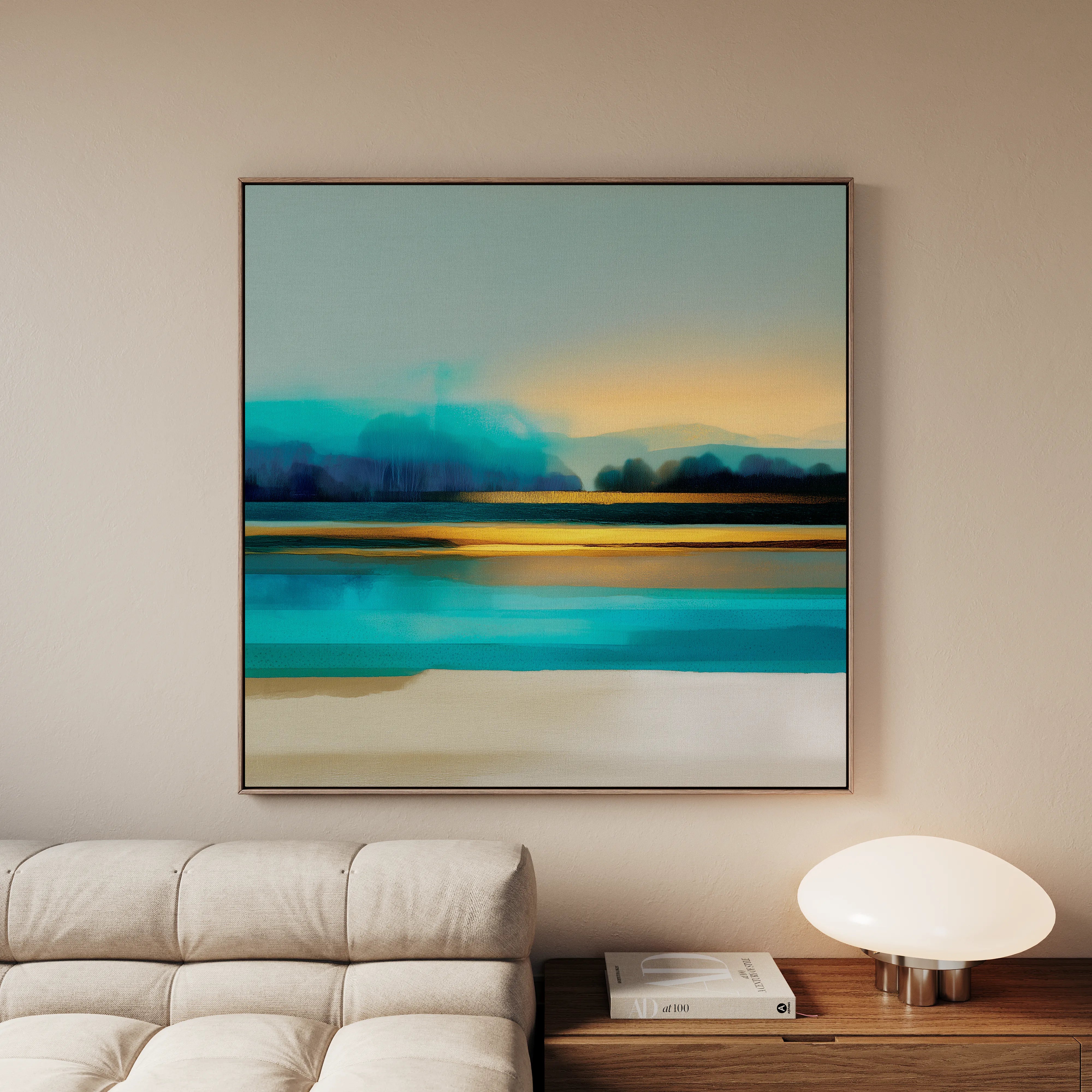 Abstract 1166 Canvas Art 16" x 16" / 40 x 40 cm / Black