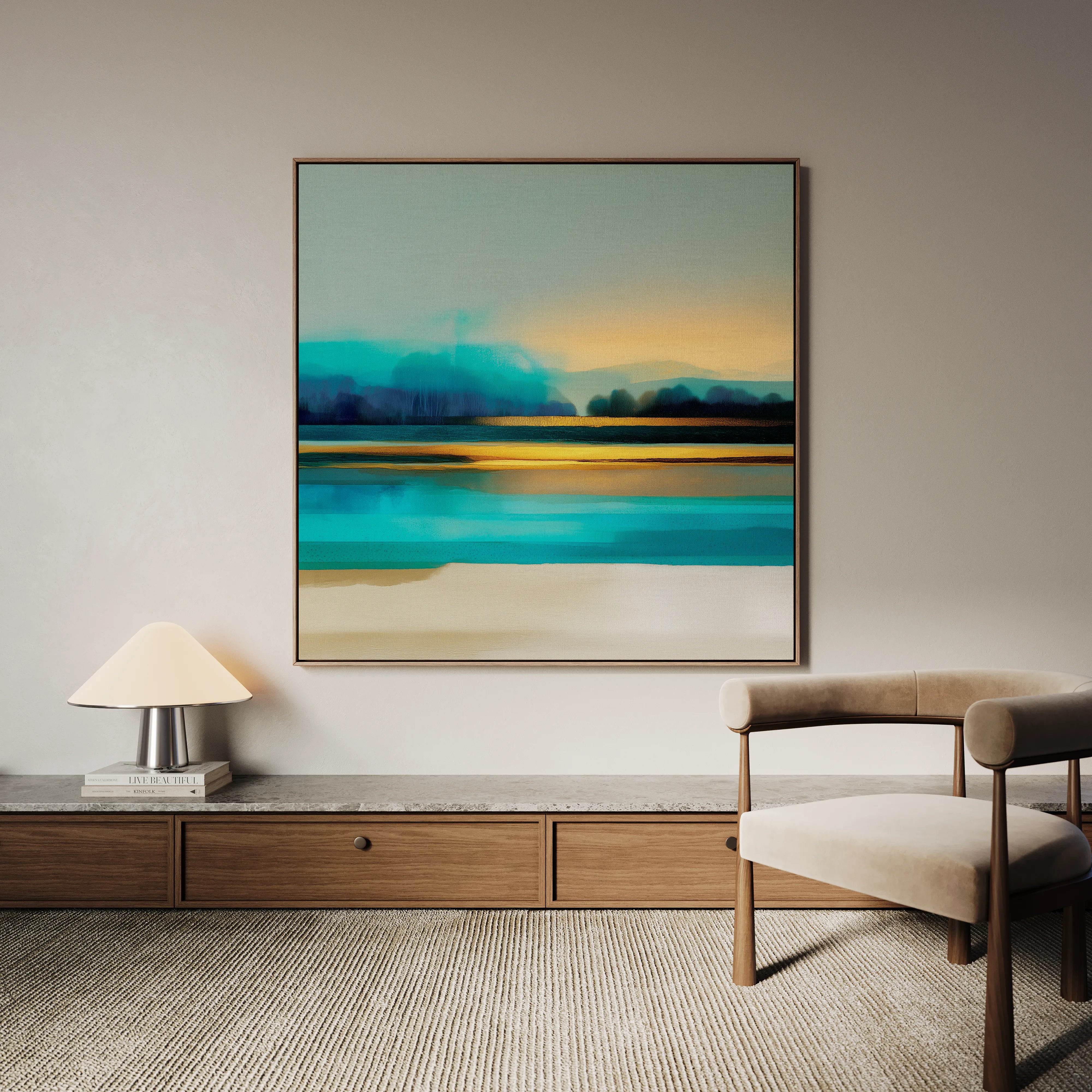 Abstract 1166 Canvas Art 16" x 16" / 40 x 40 cm / Black