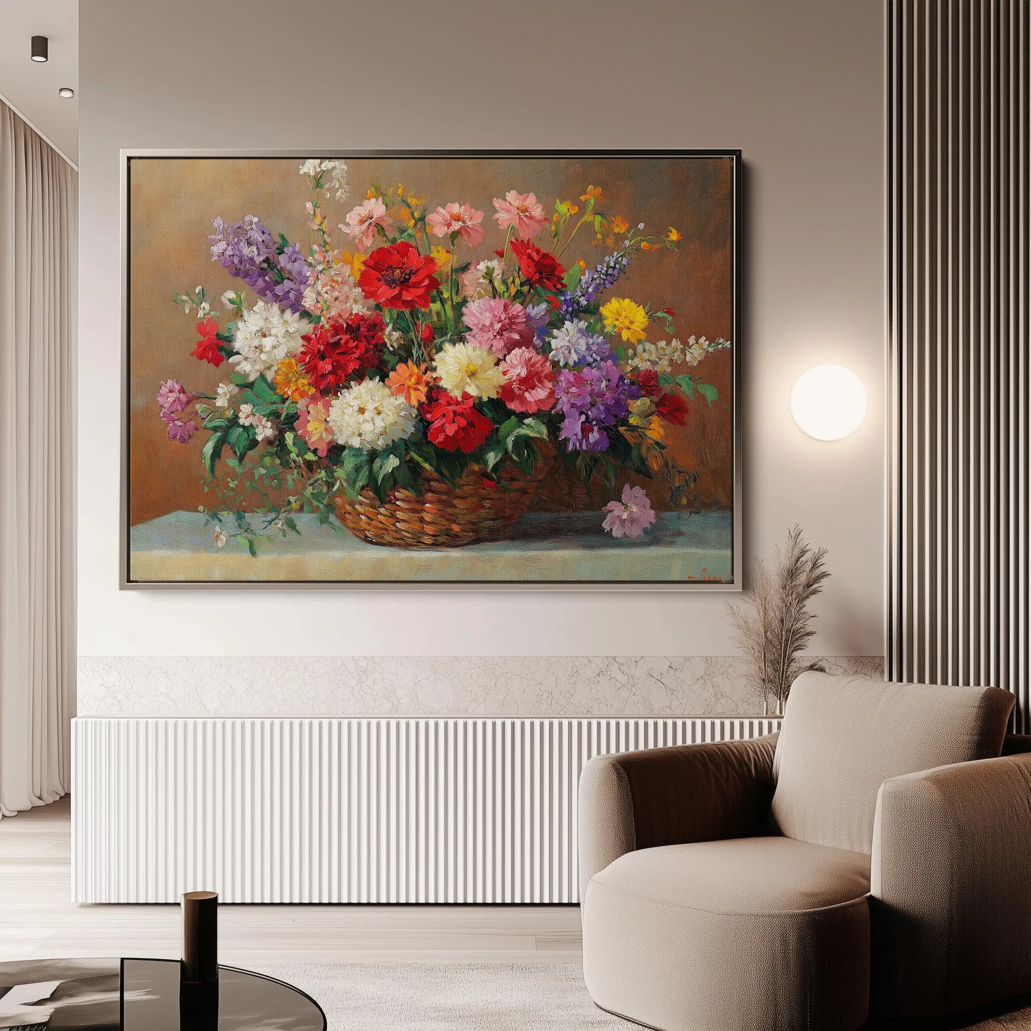 Floral 1166 Canvas Art 18" x 24" / 45 x 60 cm / Black