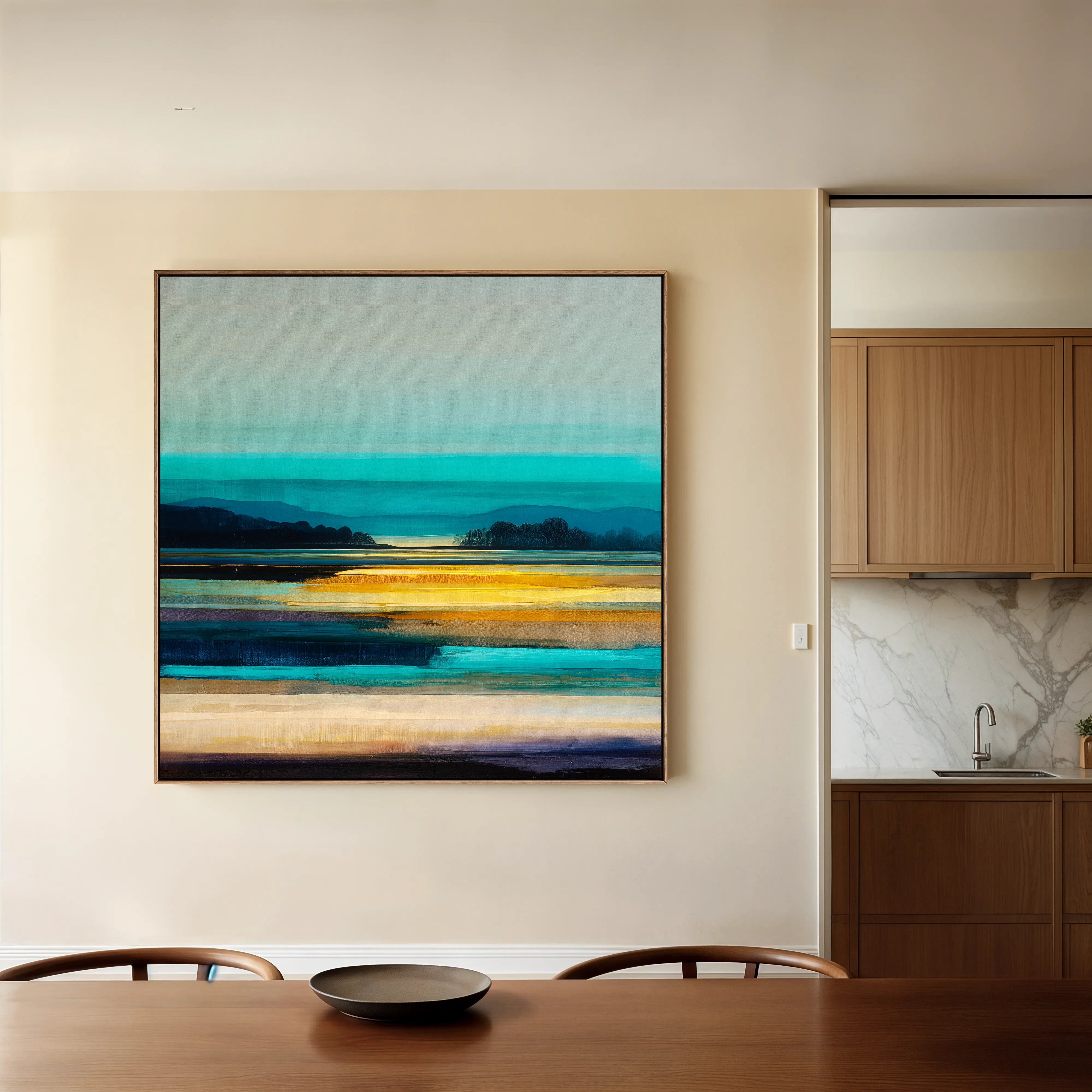 Abstract 1167 Canvas Art 16" x 16" / 40 x 40 cm / Black