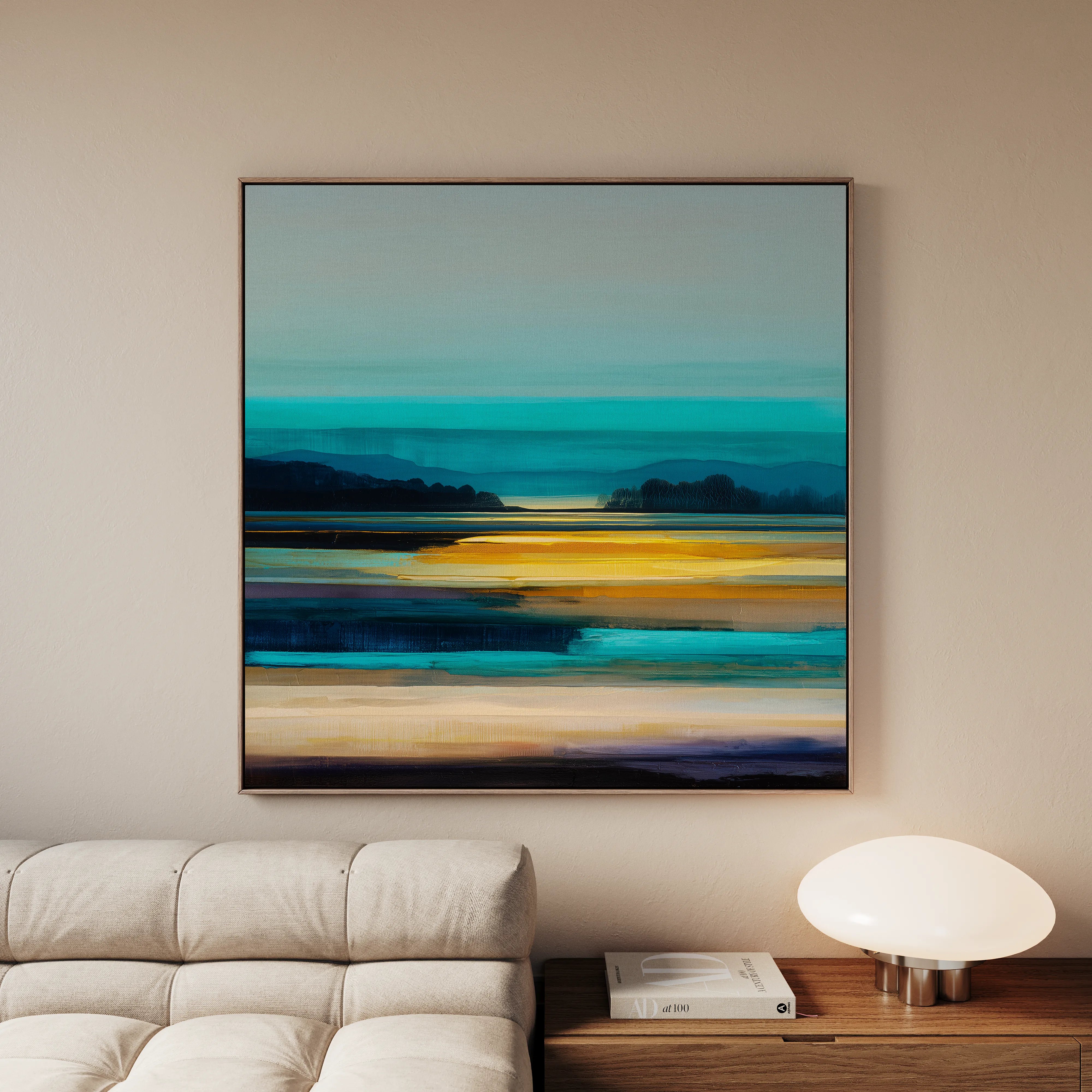 Abstract 1167 Canvas Art 16" x 16" / 40 x 40 cm / Black