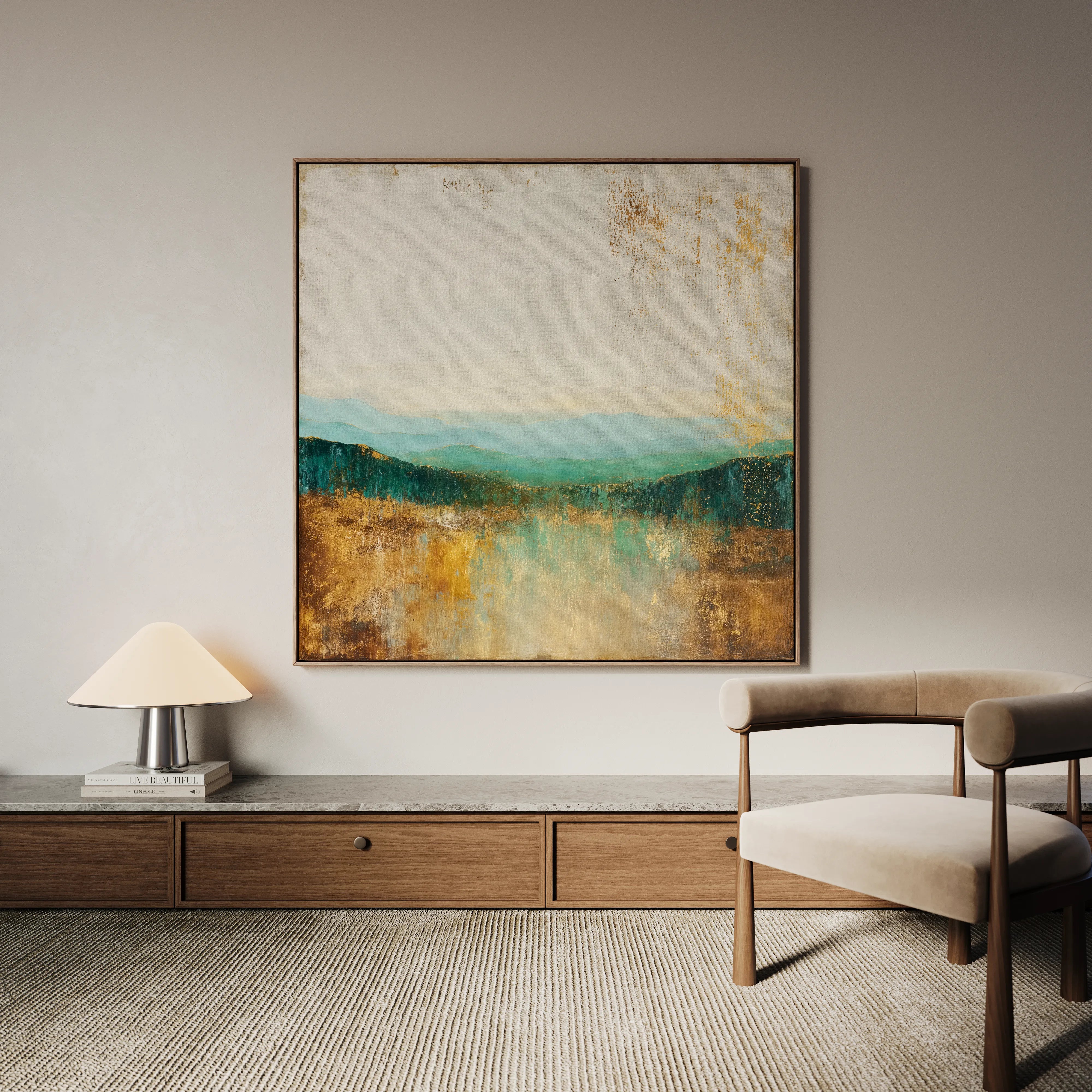 Abstract 1168 Canvas Art 16" x 16" / 40 x 40 cm / Black