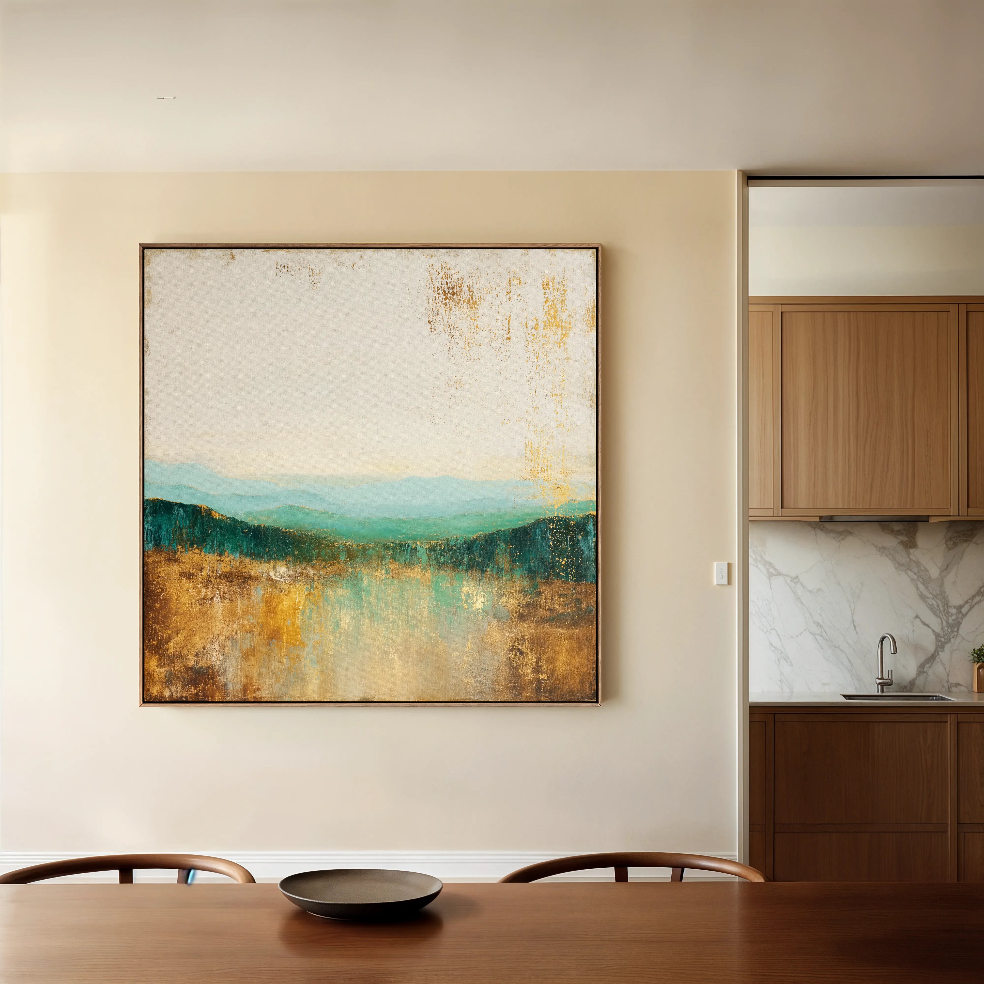 Abstract 1168 Canvas Art 16" x 16" / 40 x 40 cm / Black